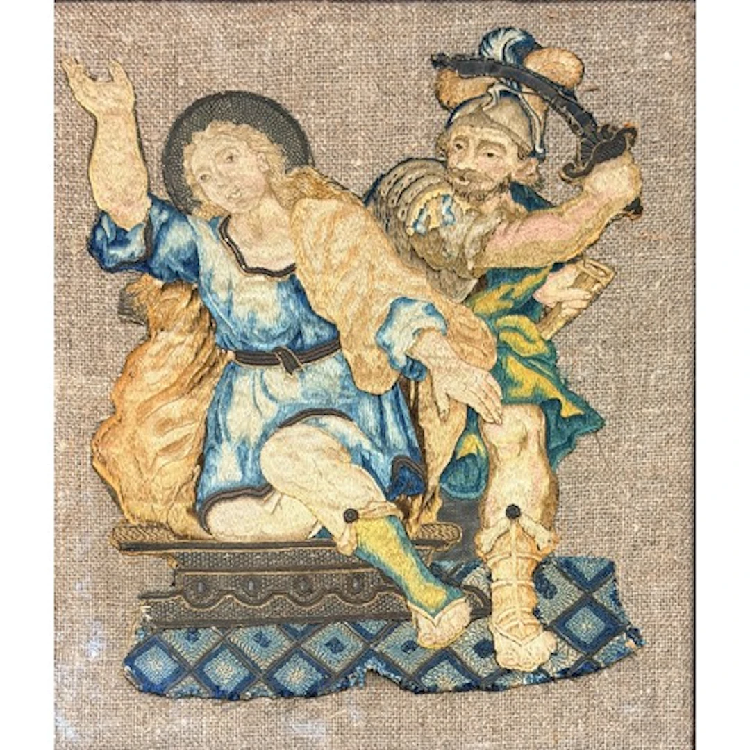 A Northern European Renaissance silk and metal-thread embroi...