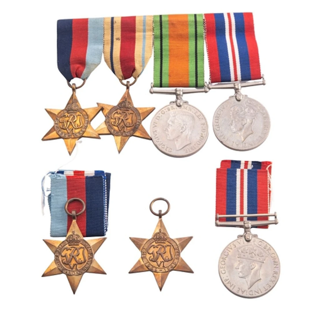 A WWII group of four, together with a 1939-45 Star, a France...