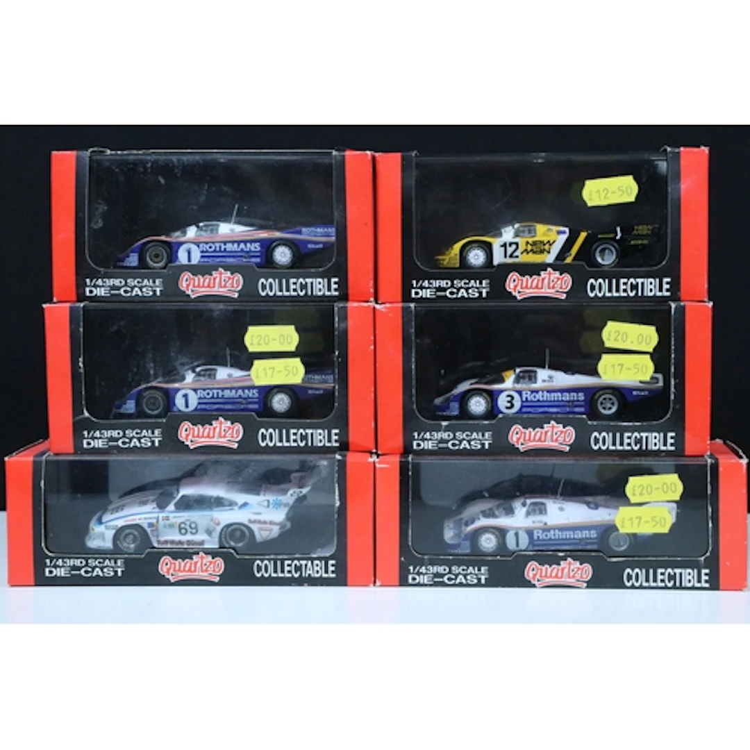 Six boxed / cased Quartzo racing diecast models to include 2...