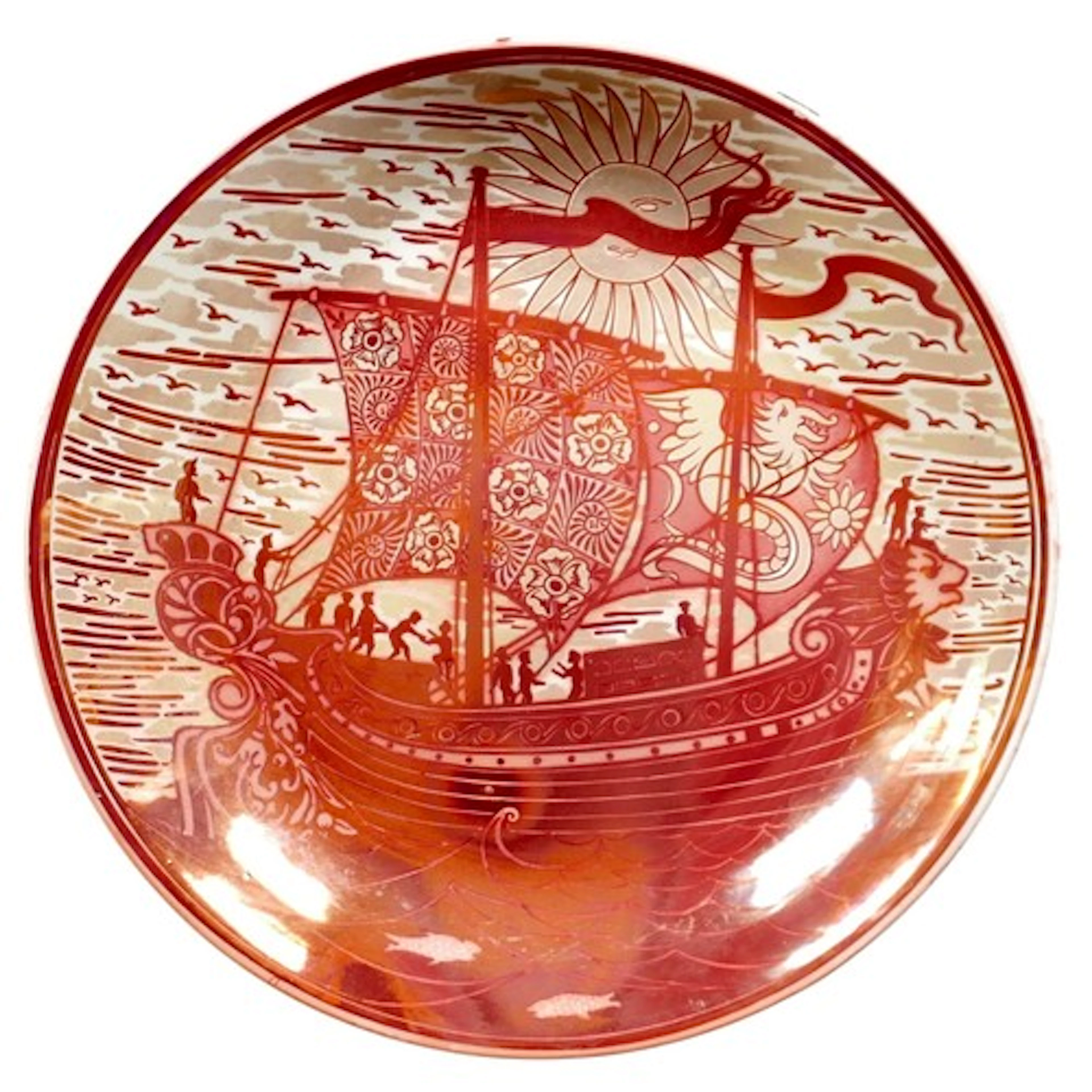 William De Morgan (British, 1839-1917): 'Leo', a red lustre ...