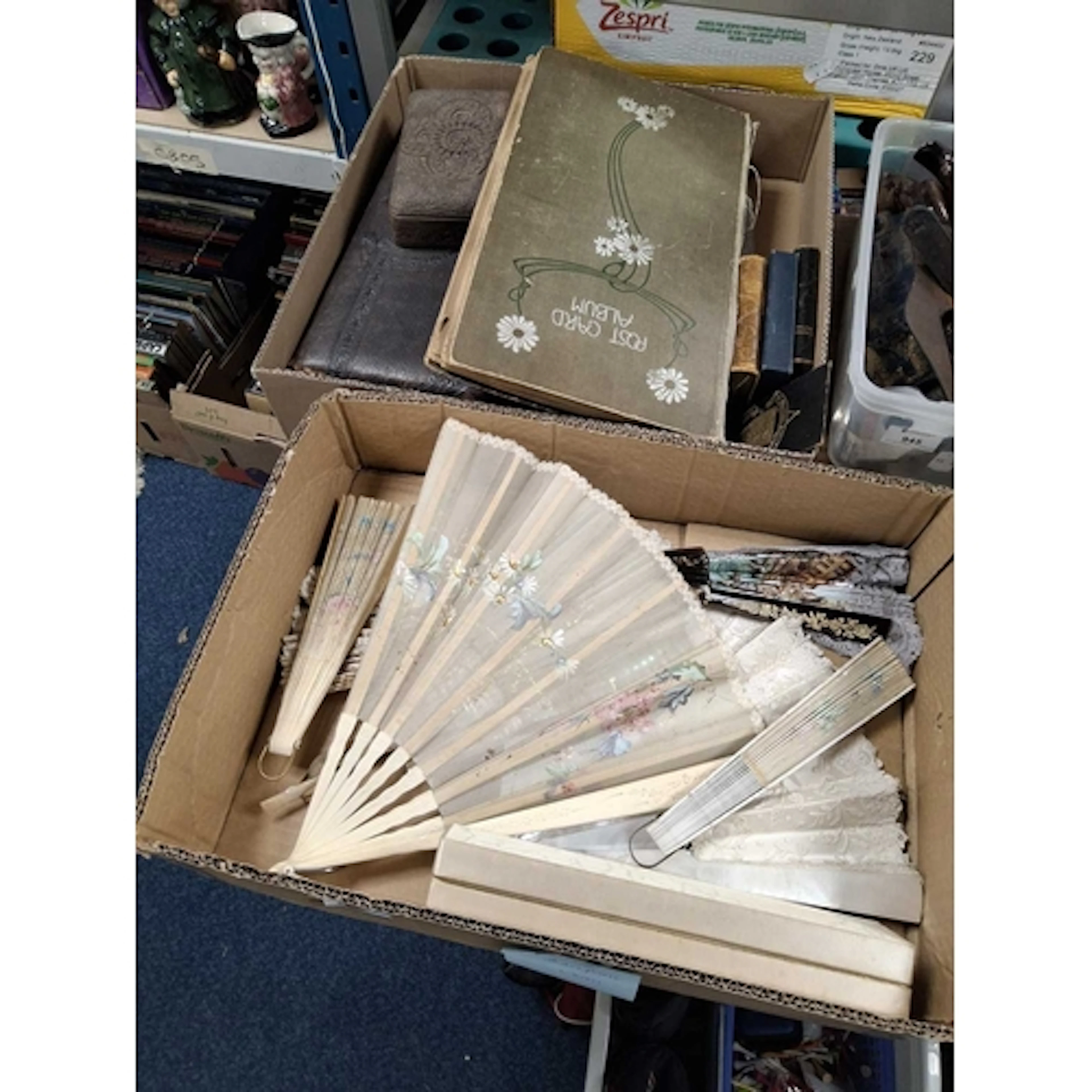 TWO BOXES OF EPHEMERA containing a collection of vintage bon...