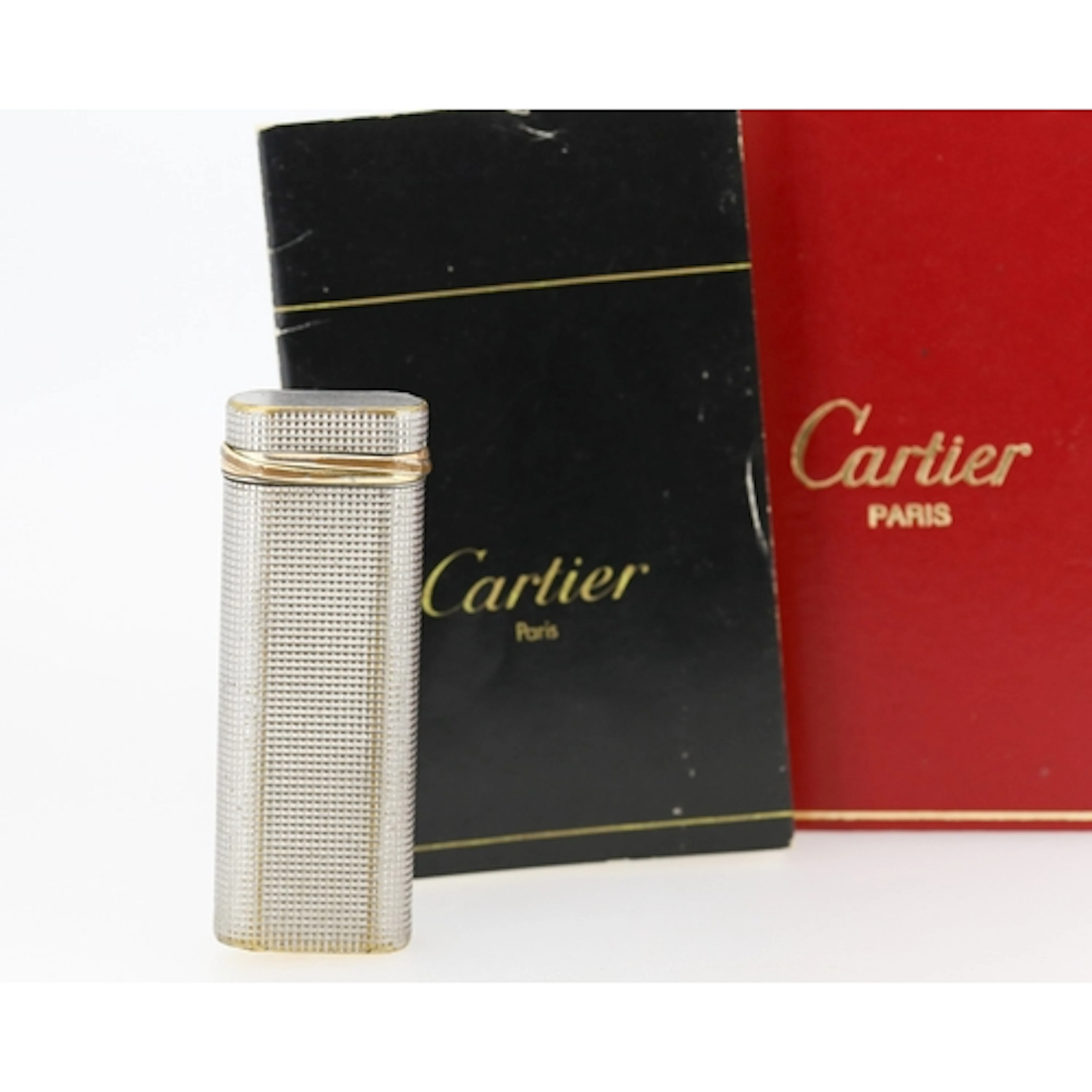 Cartier Swiss Made Cigarette Lighter with Gold Plate Trinity...