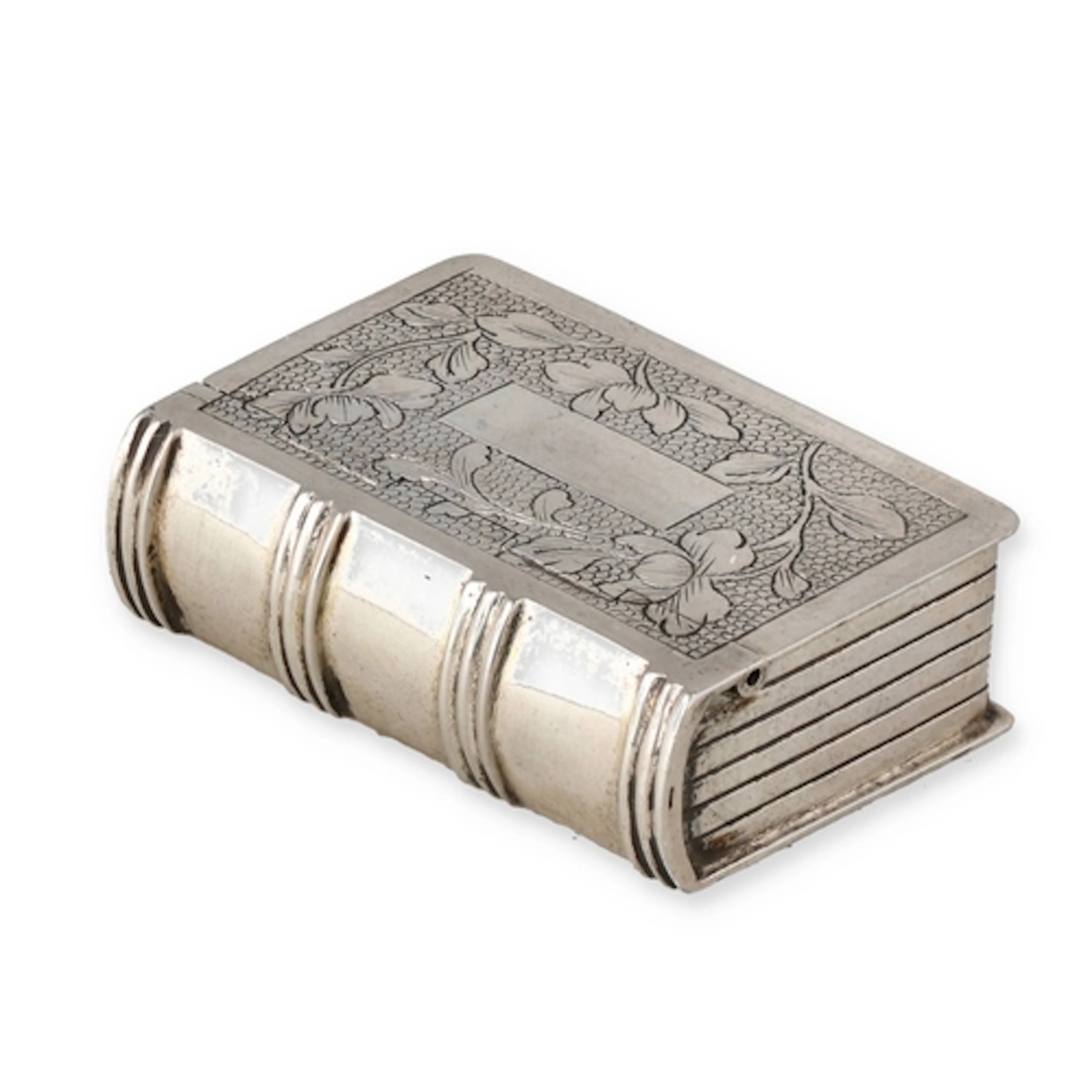 A CHINESE EXPORT SILVER BOOK-SHAPED SNUFF BOX Signed Yao Jie...