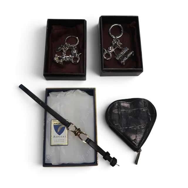 Two Mulberry keyrings, one in the form of a Bayswater handba...