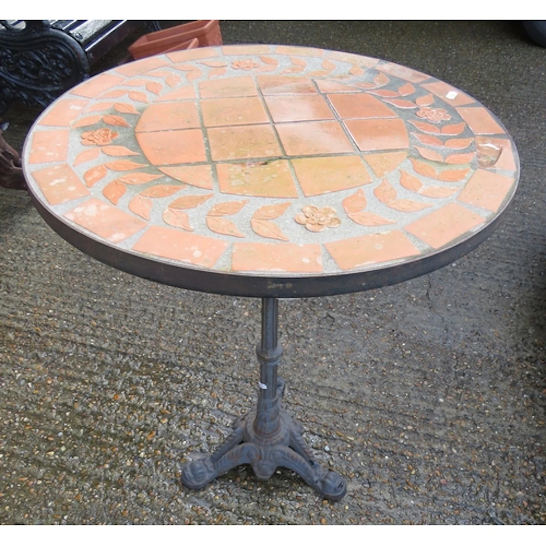 Cast Iron Victorian Table, bistro style with decorative terr...
