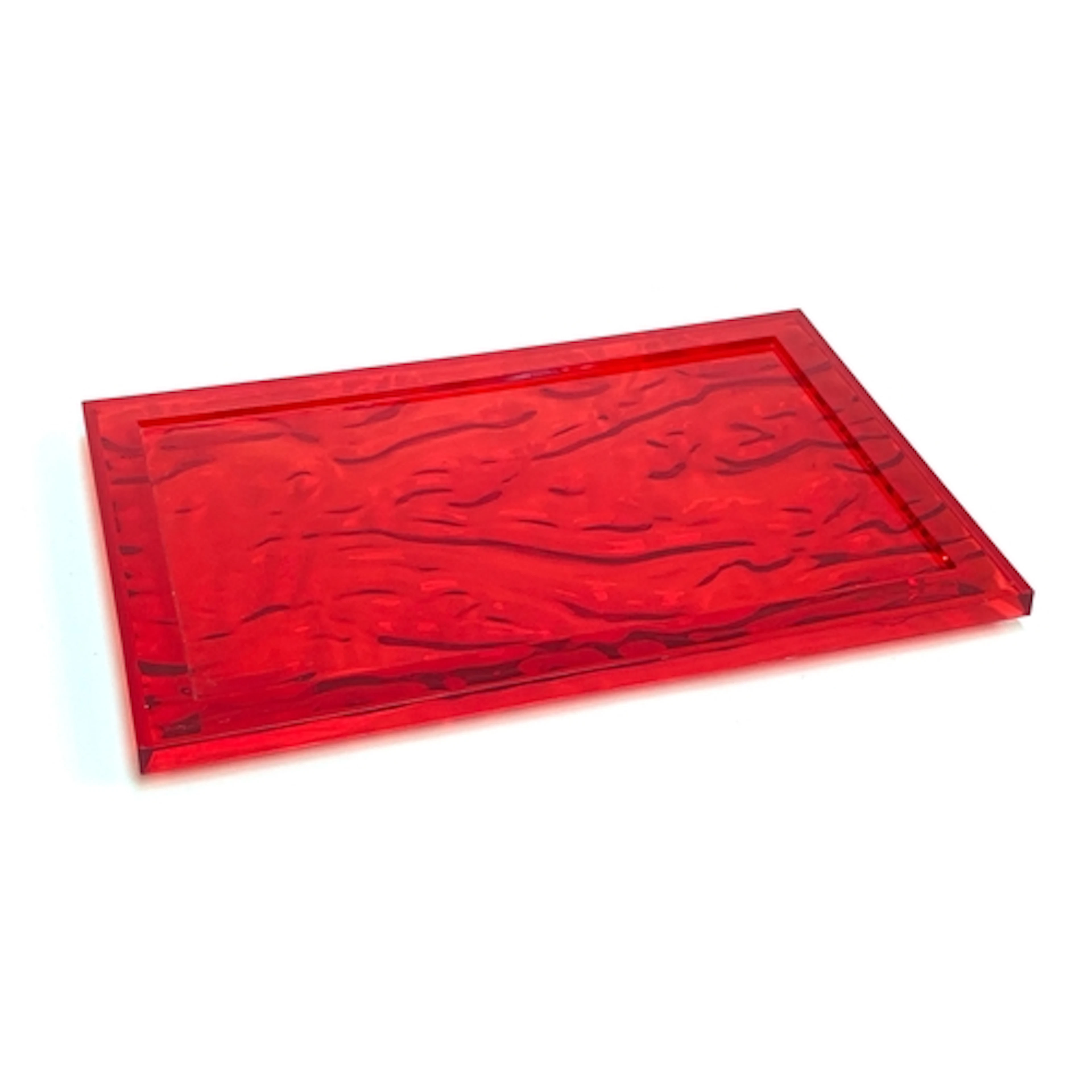 A Dune by Kartell designed by Mario Bellini red acrylic tray...