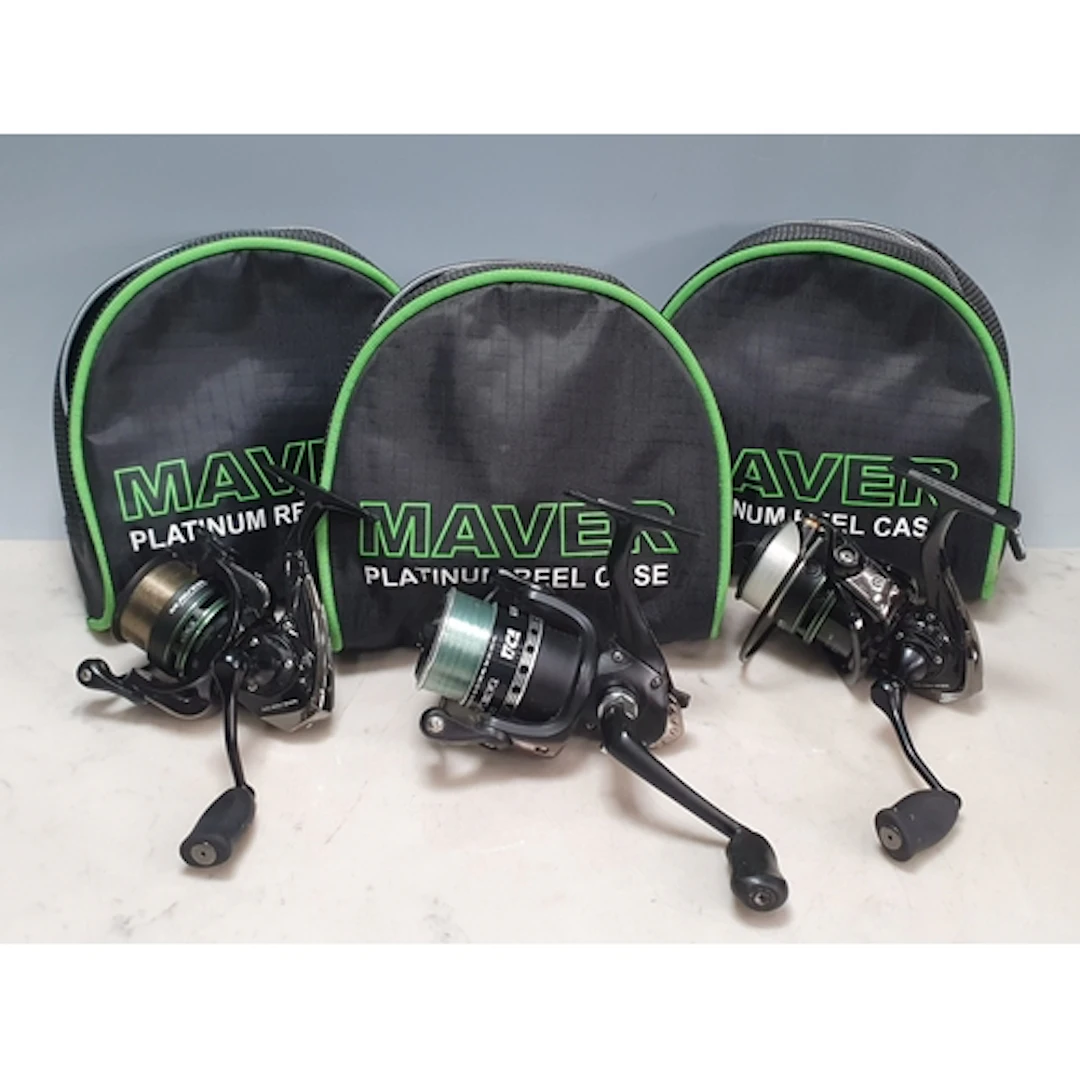 A Maver LZ2000 Tica Match Fishing Reel, and two Maver Commer...