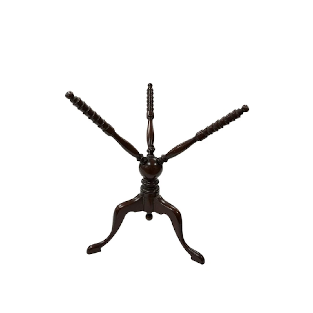 A George III turned mahogany tripod 'cat' stand, height 32cm...