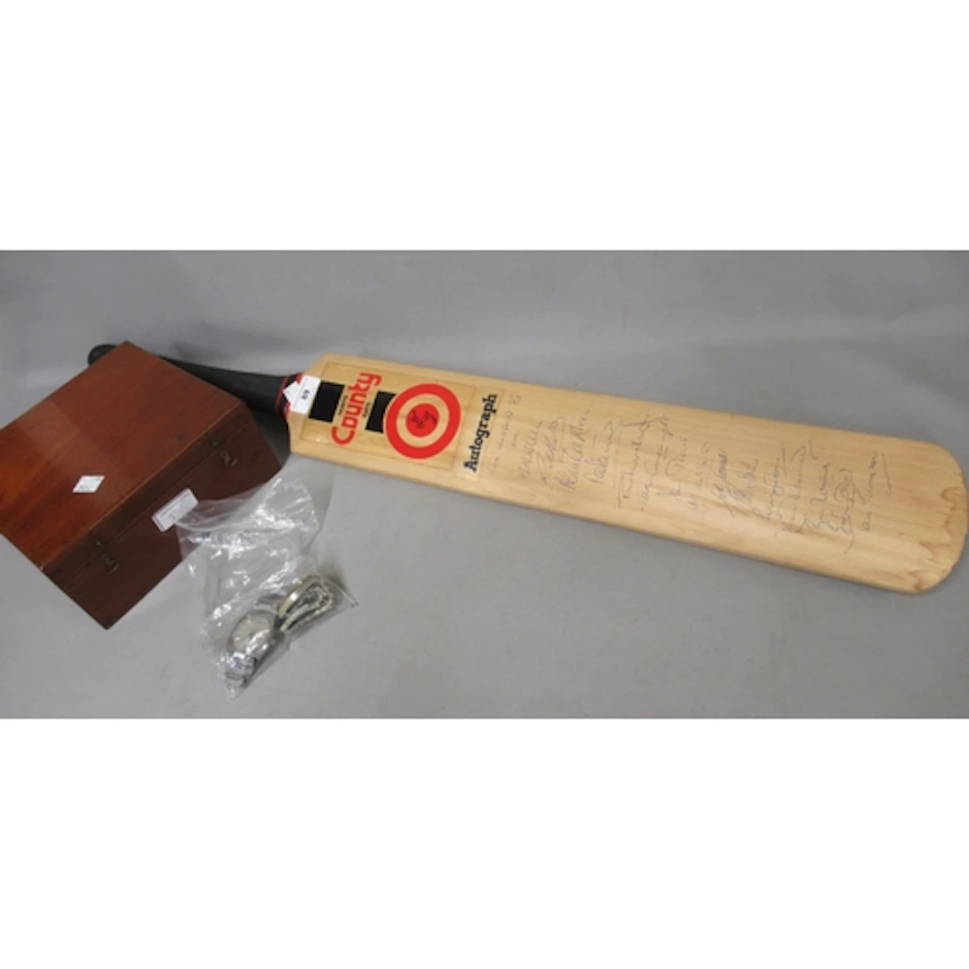 Signed Sam Whitbread XI cricket bat, signed by various playe...