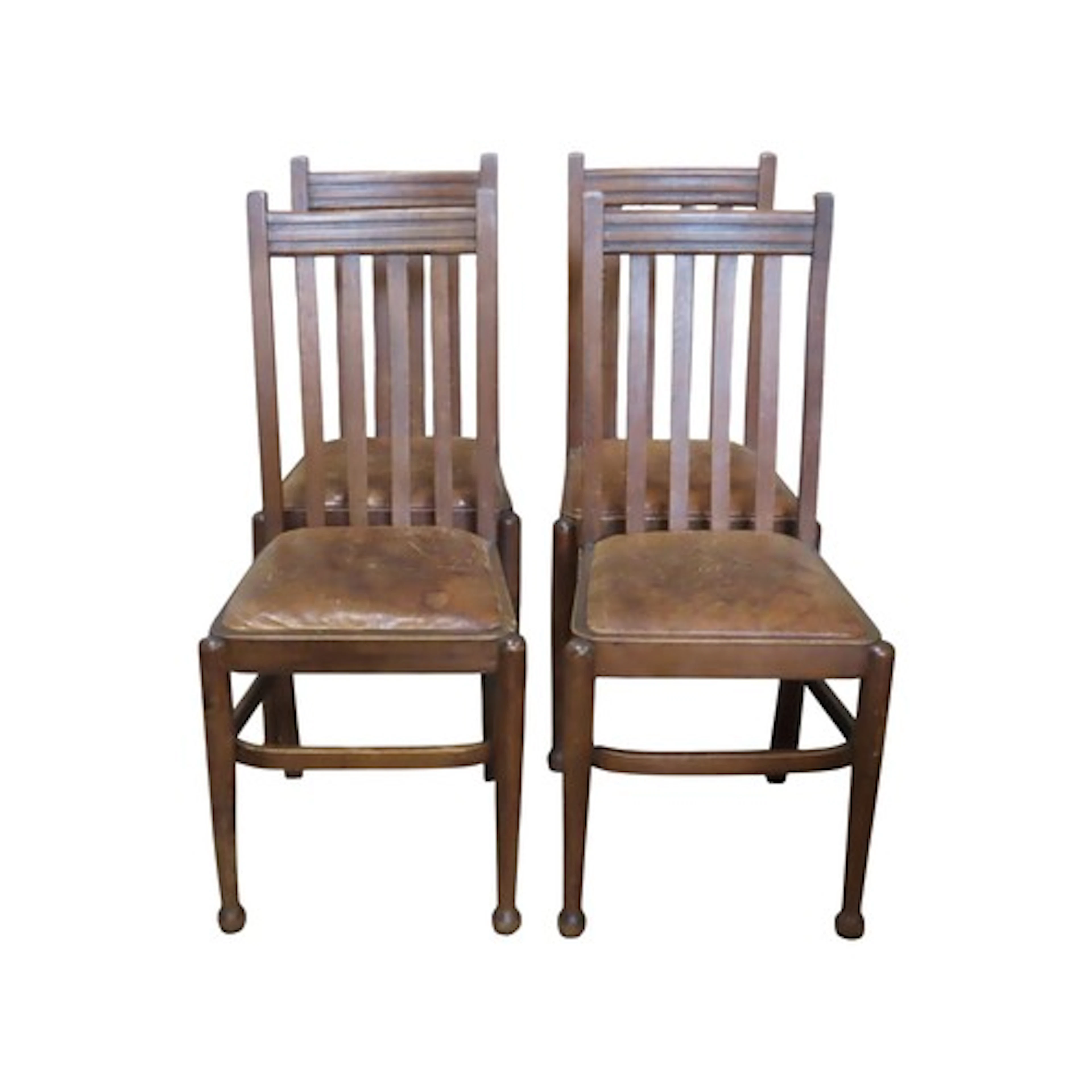 Two pairs of Gio Ponti Style ladderback dining chairs with r...