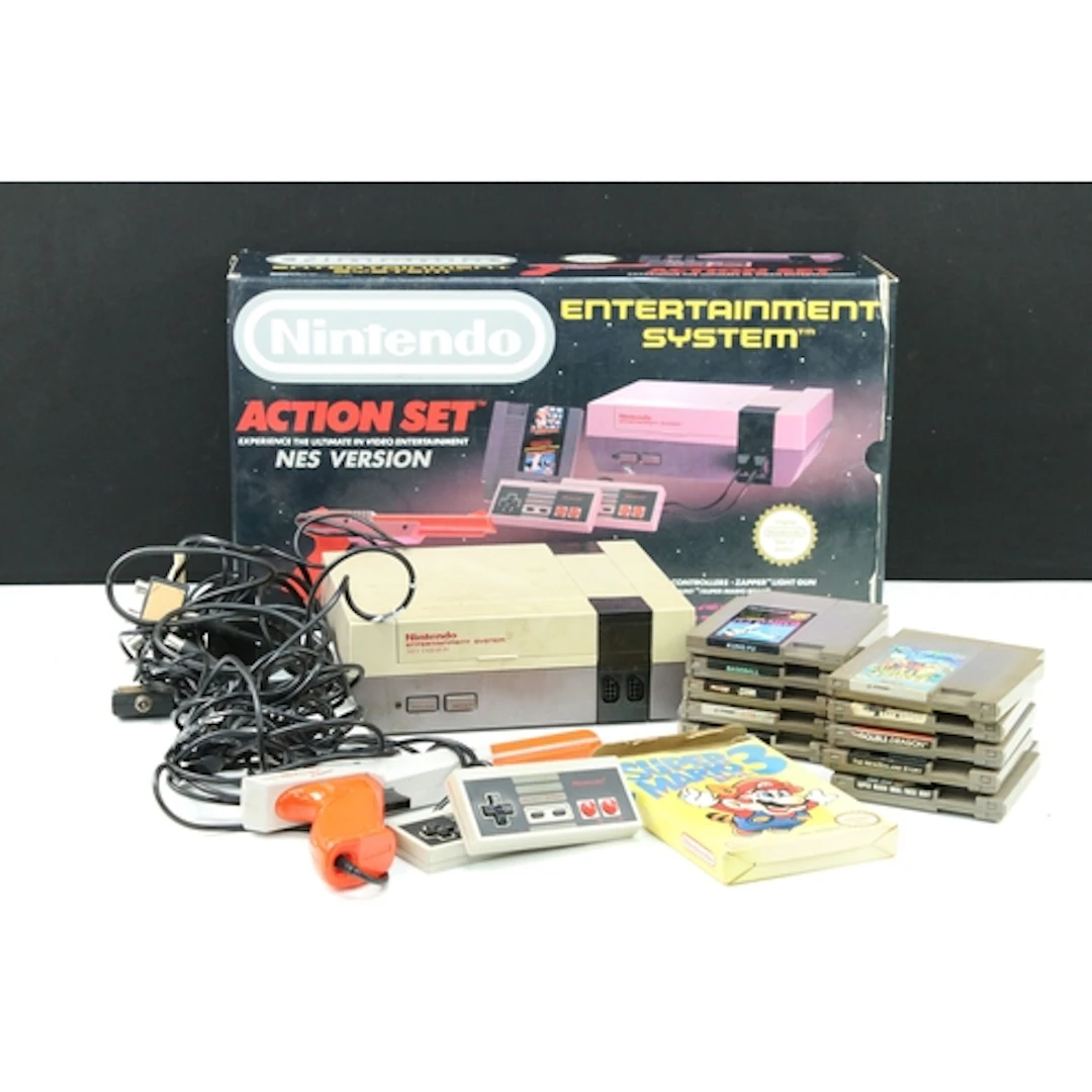 Retro Gaming - Boxed Nintendo NES Action Set console complet...