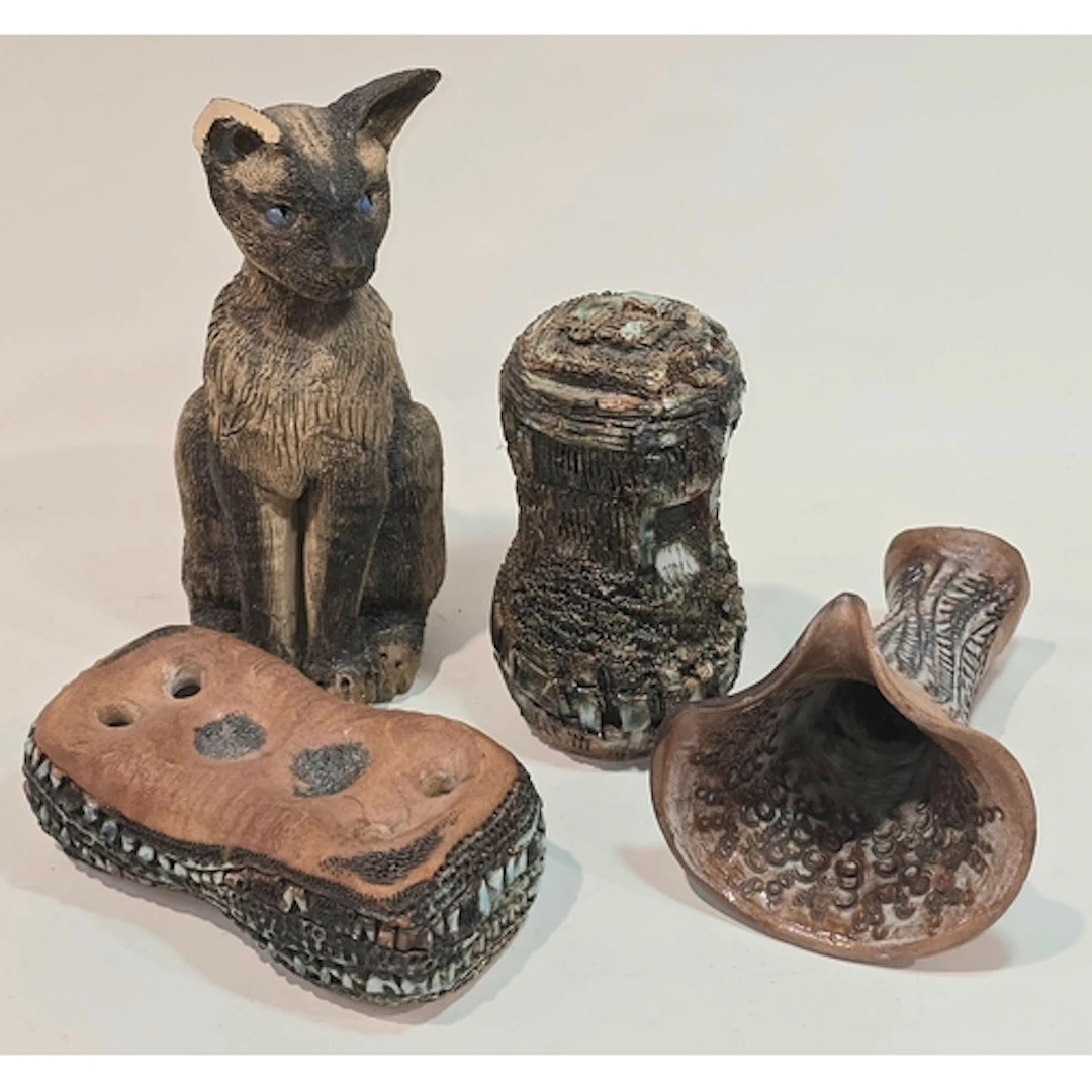 Poole Pottery interest Guy Sydenham model of a cat, dated 8 ...