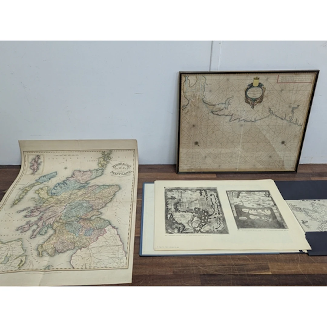 A framed and glazed 17th century Dutch maritime chart entitl...