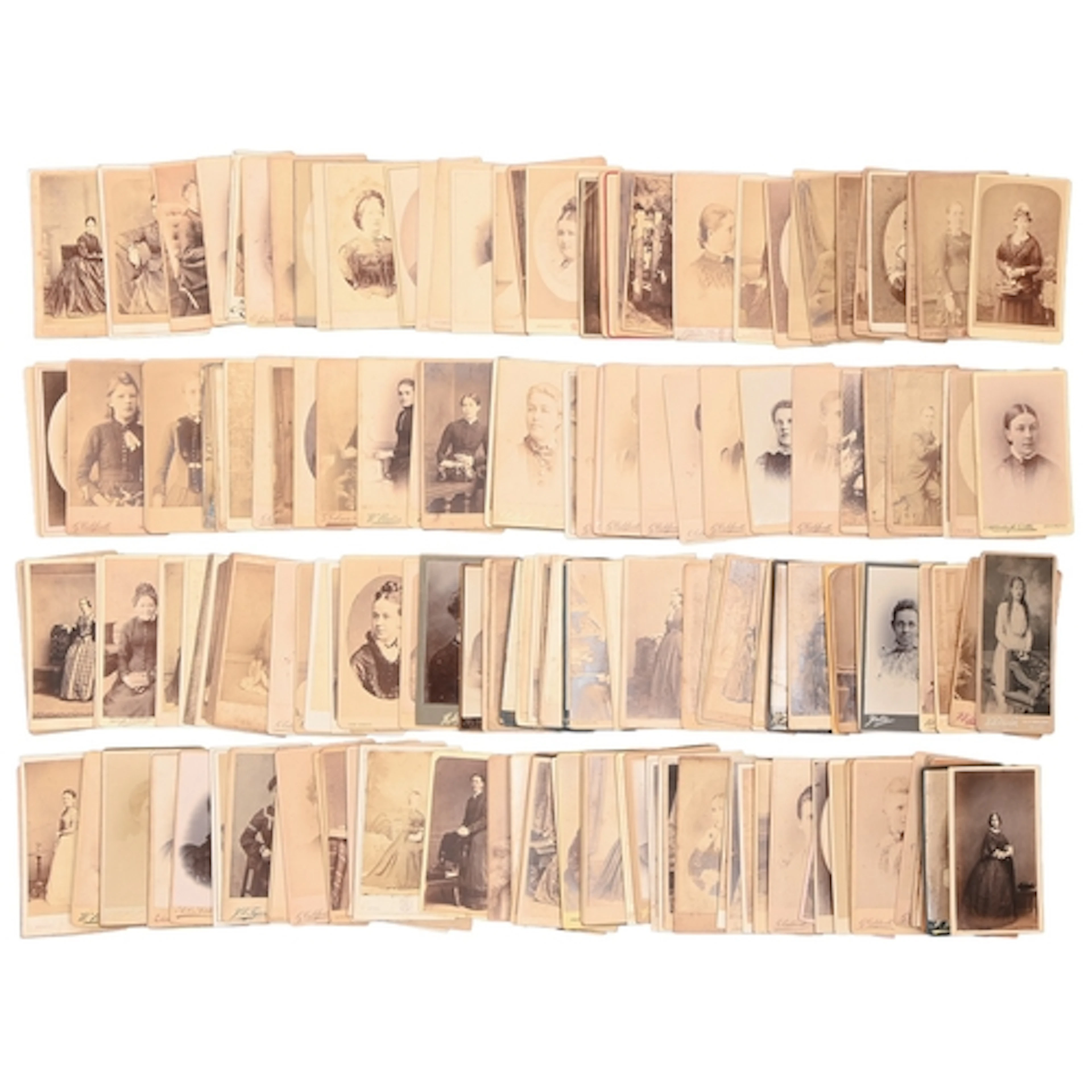 Miscellaneous Victorian and later carte de visite cabinet po...