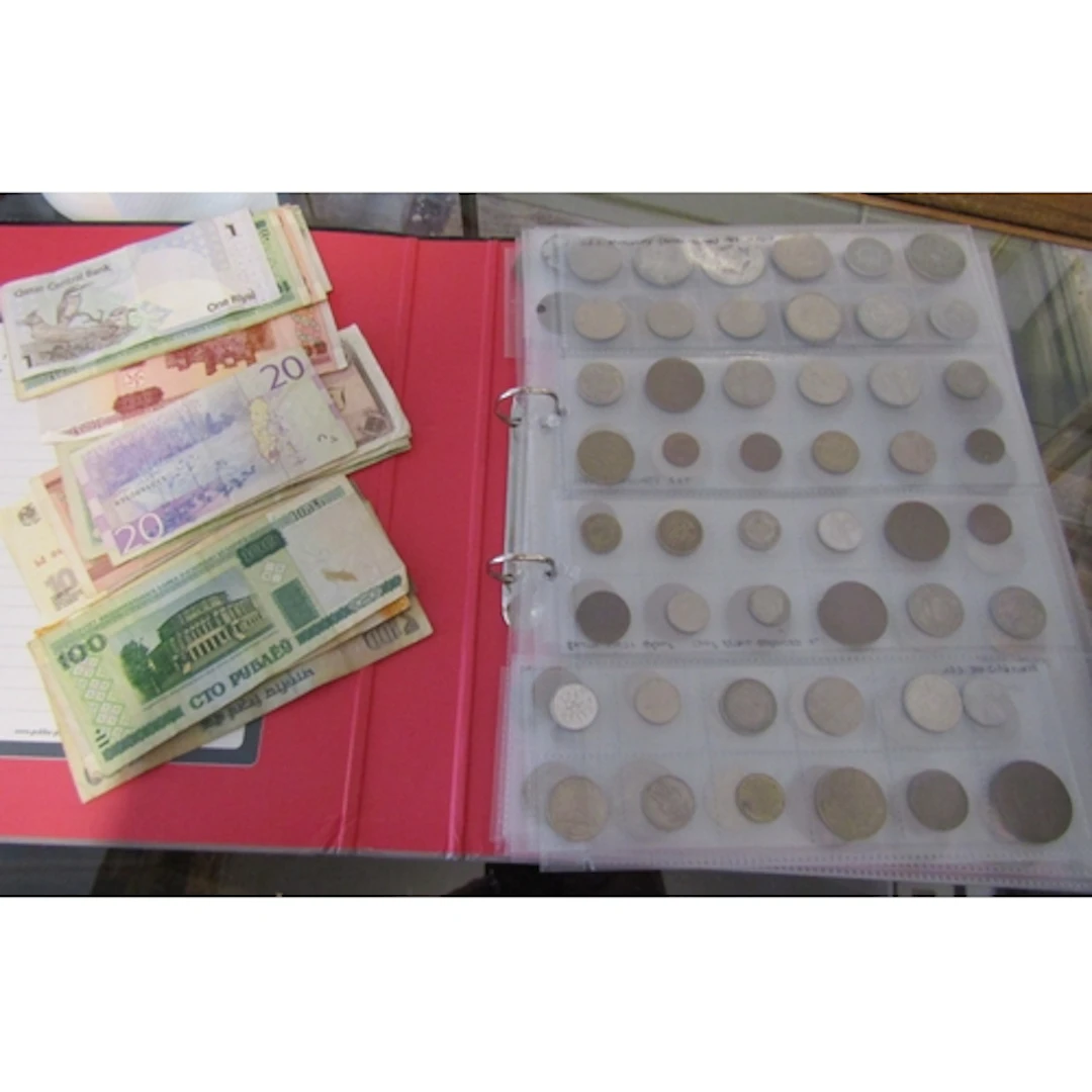 Album of Various Old Coins with Bank Notes Quantity as Photo...