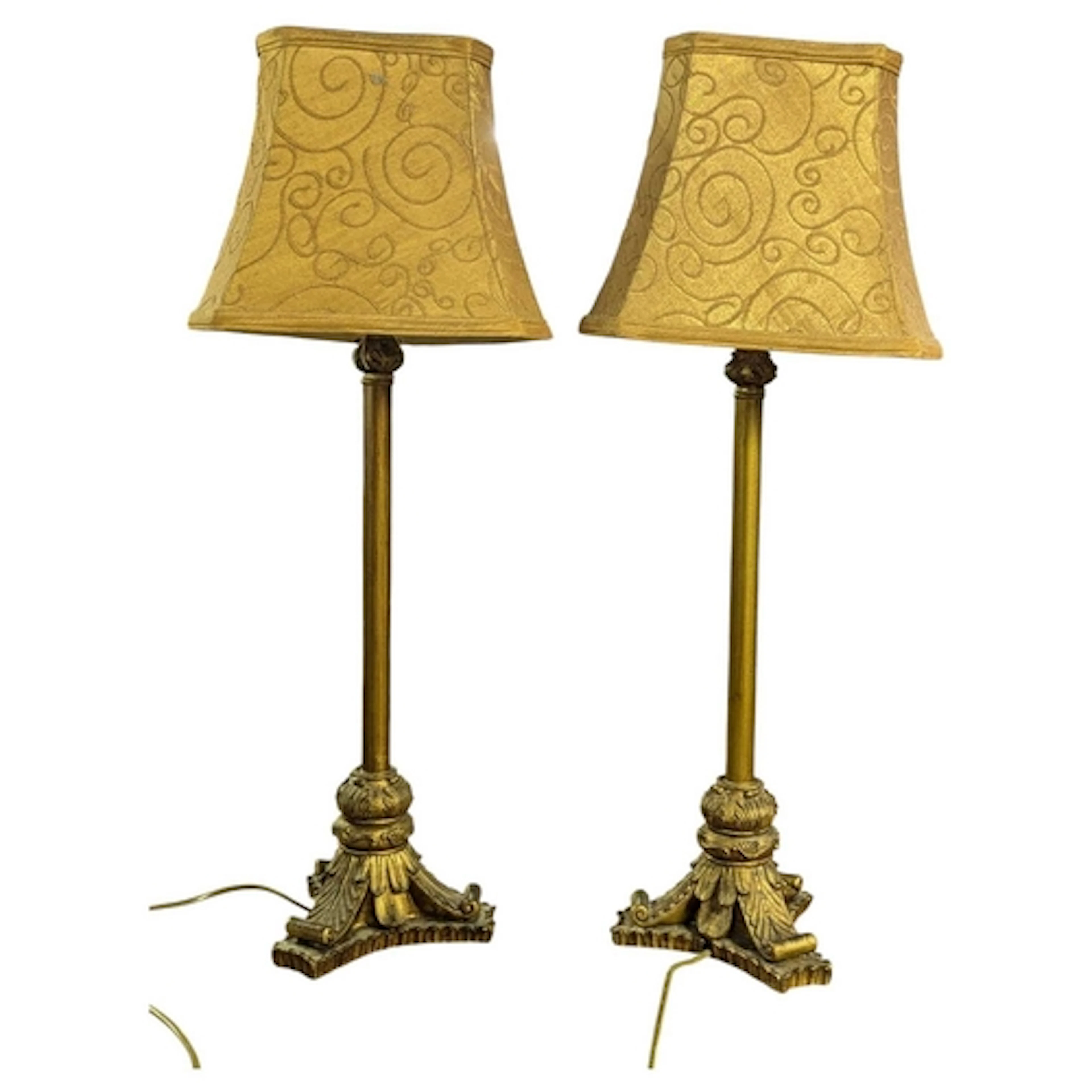 A pair of 19th century Victorian Revival gilt painted resin ...