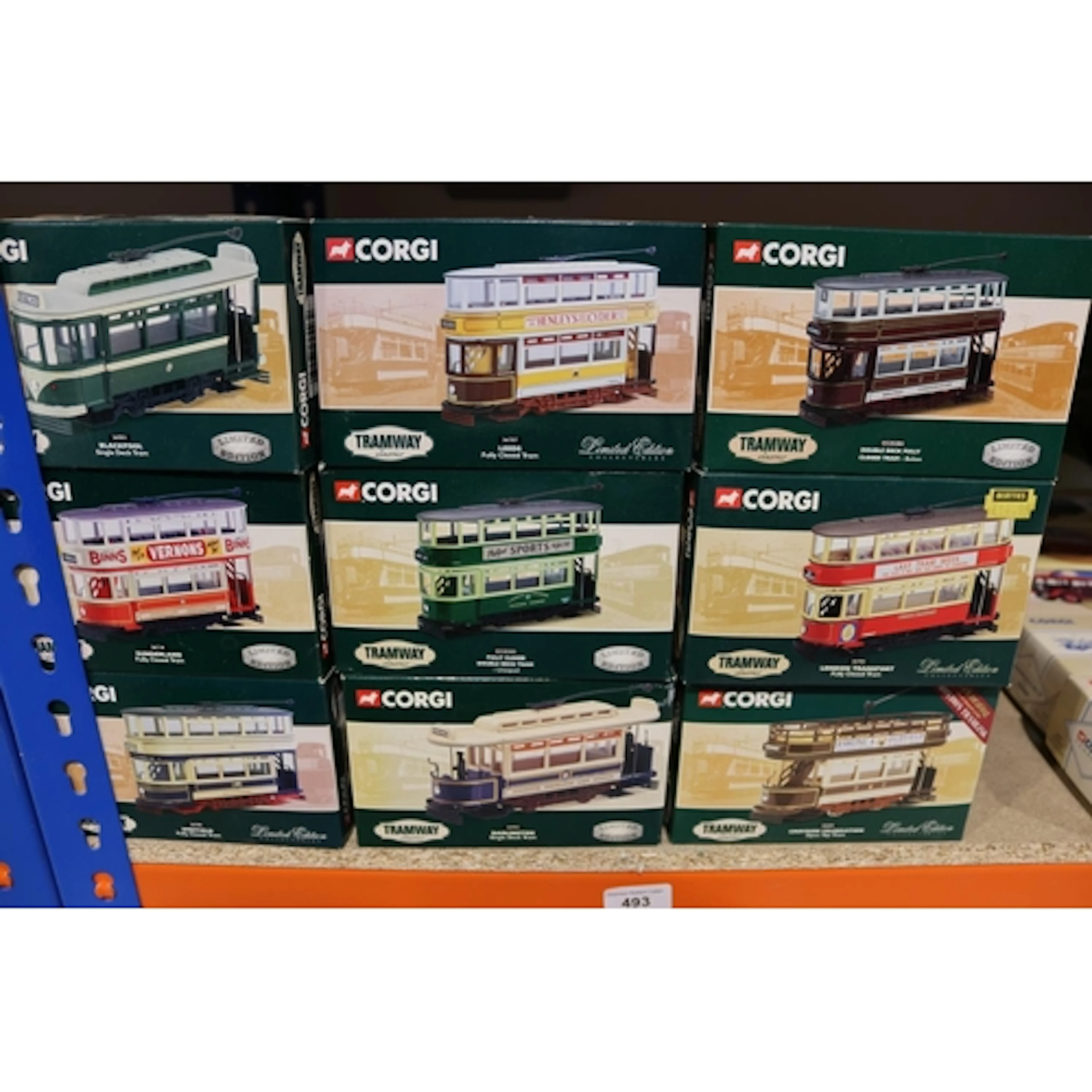 Nine Corgi Tramway Classics diecast tram models, each boxed....