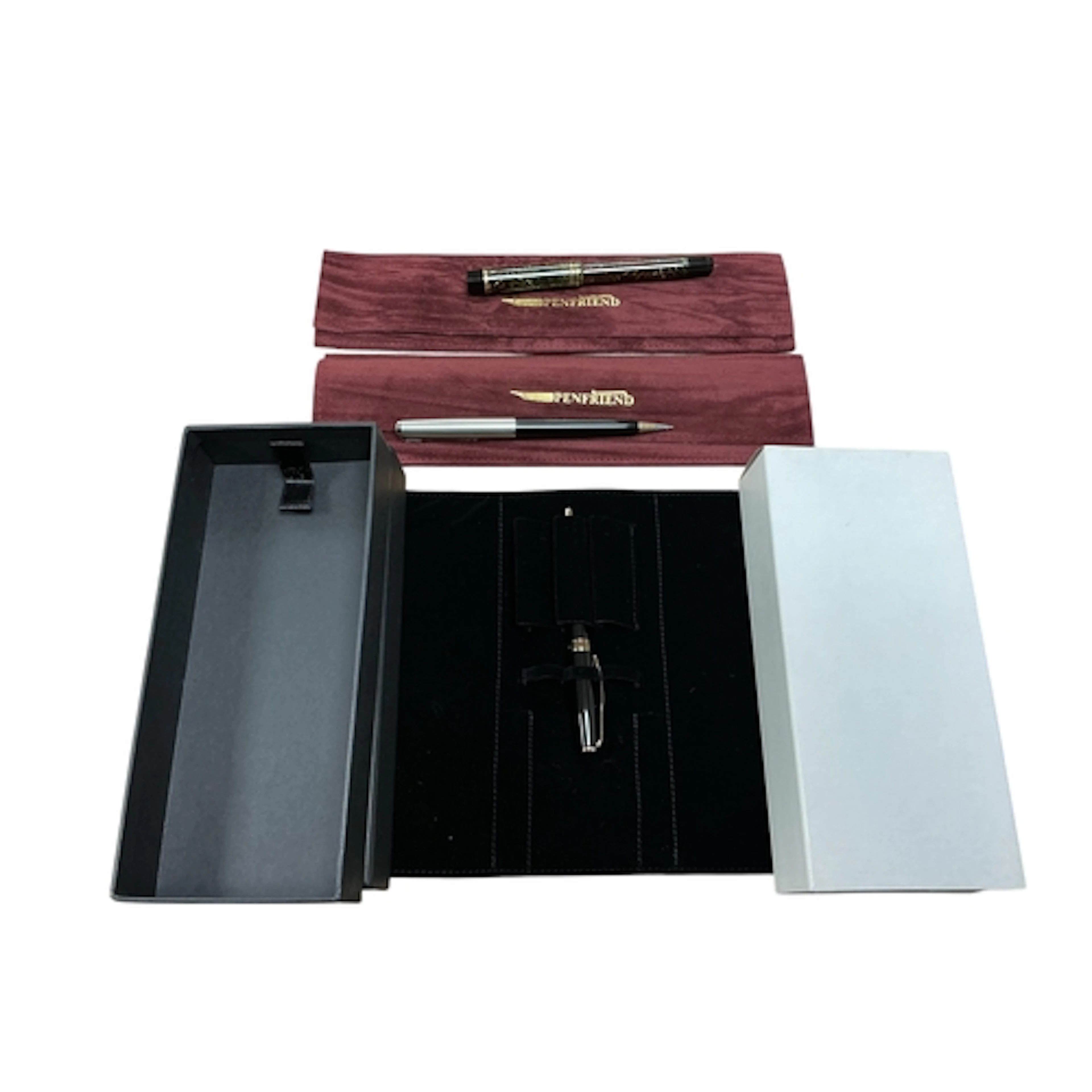 A Parker Sonnett ballpen, Parker 51 clutch pencil and an Ono...
