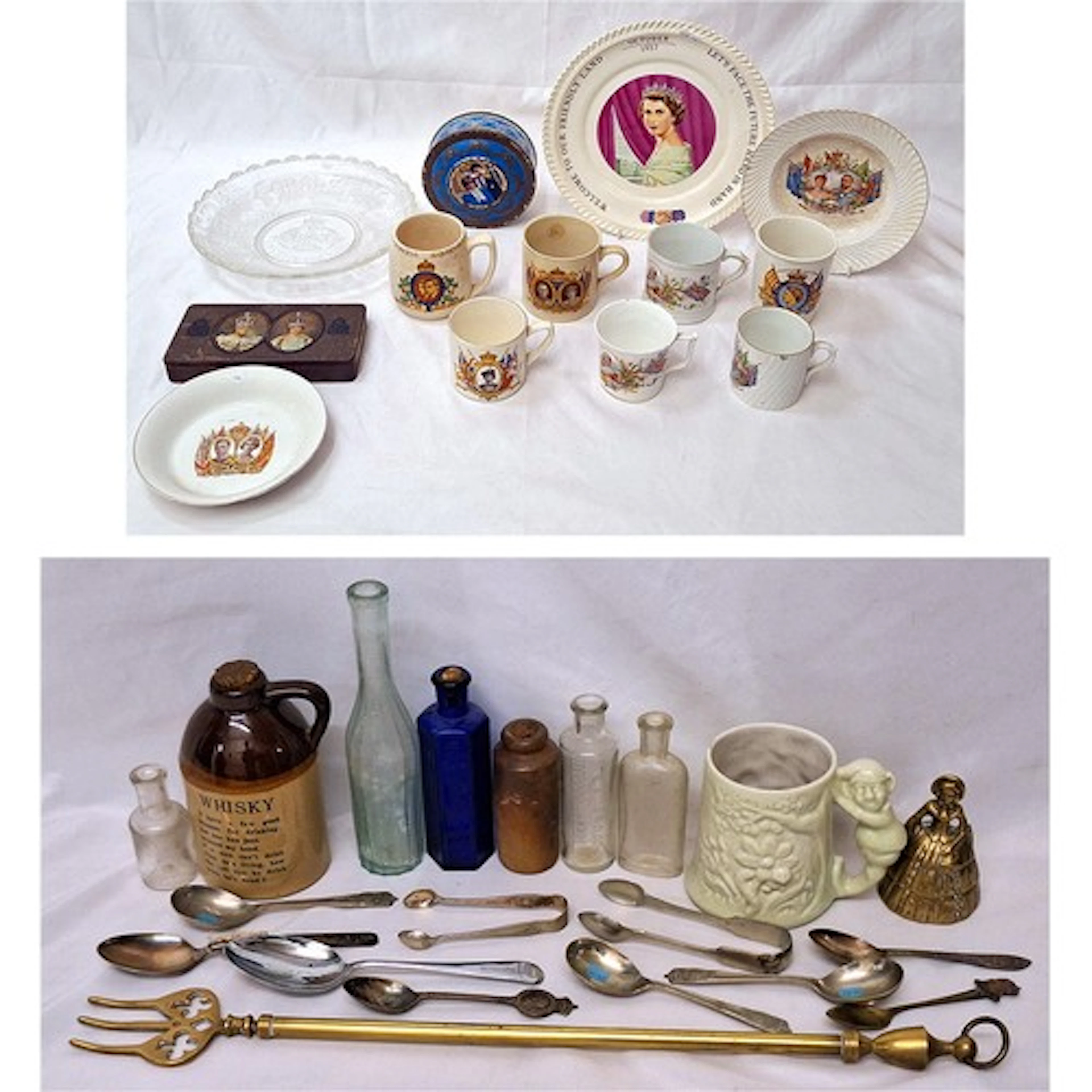 Souvenir Ware incl. plate commemorating The Royal Visit of Q...
