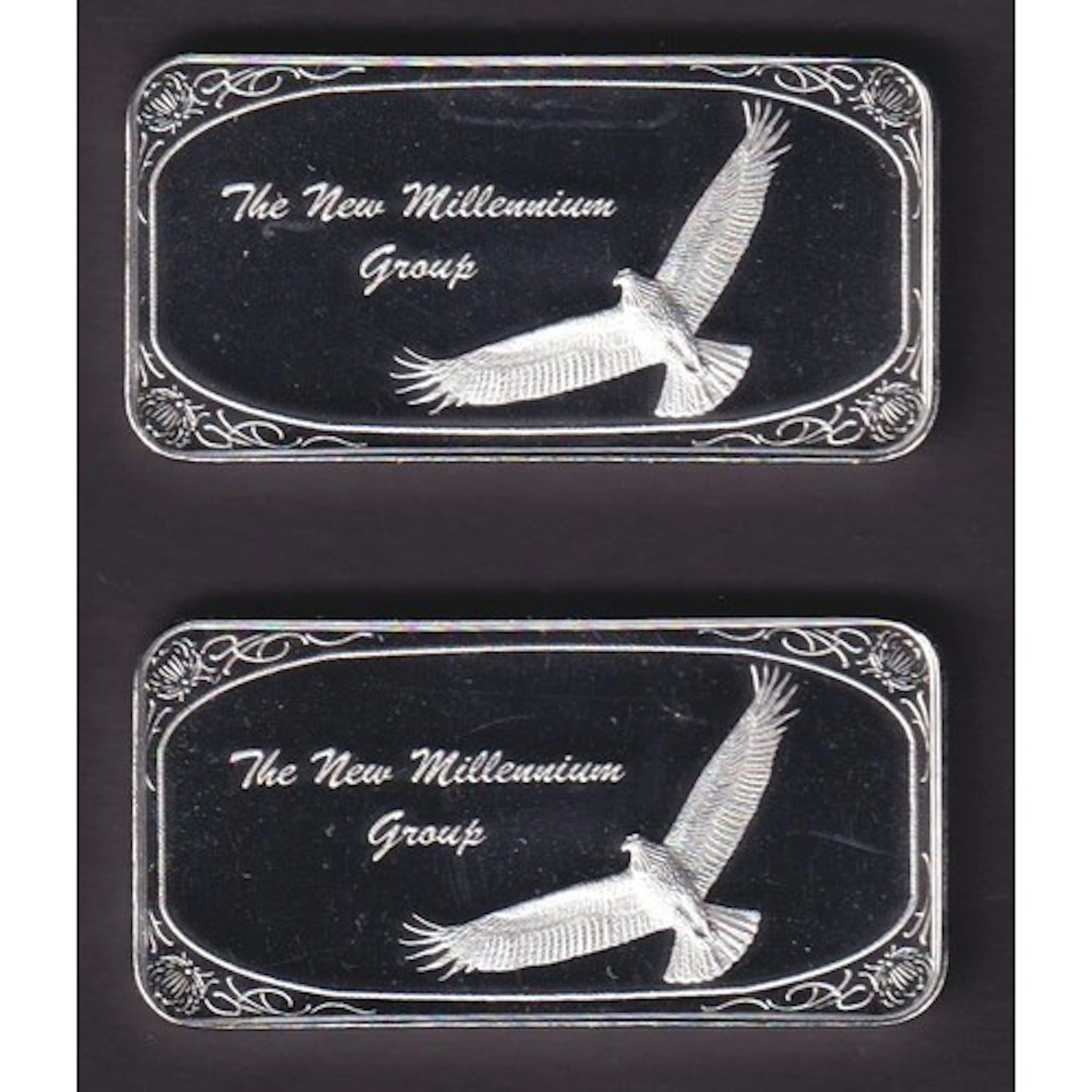 The New Millennium Group 1oz Fine Proof Silver Ingots (2), e...
