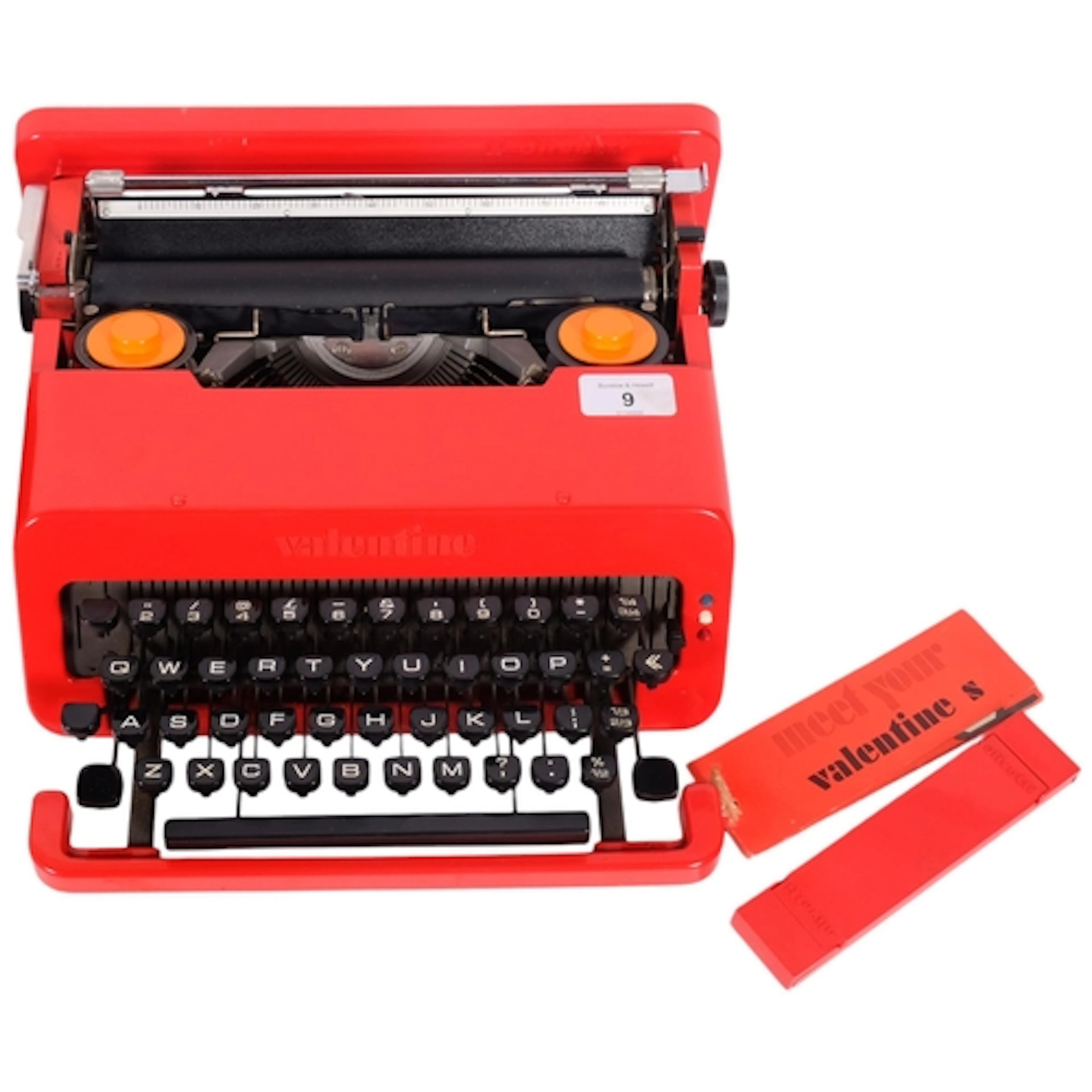 Olivetti Valentine manual typewriter in red plastic case