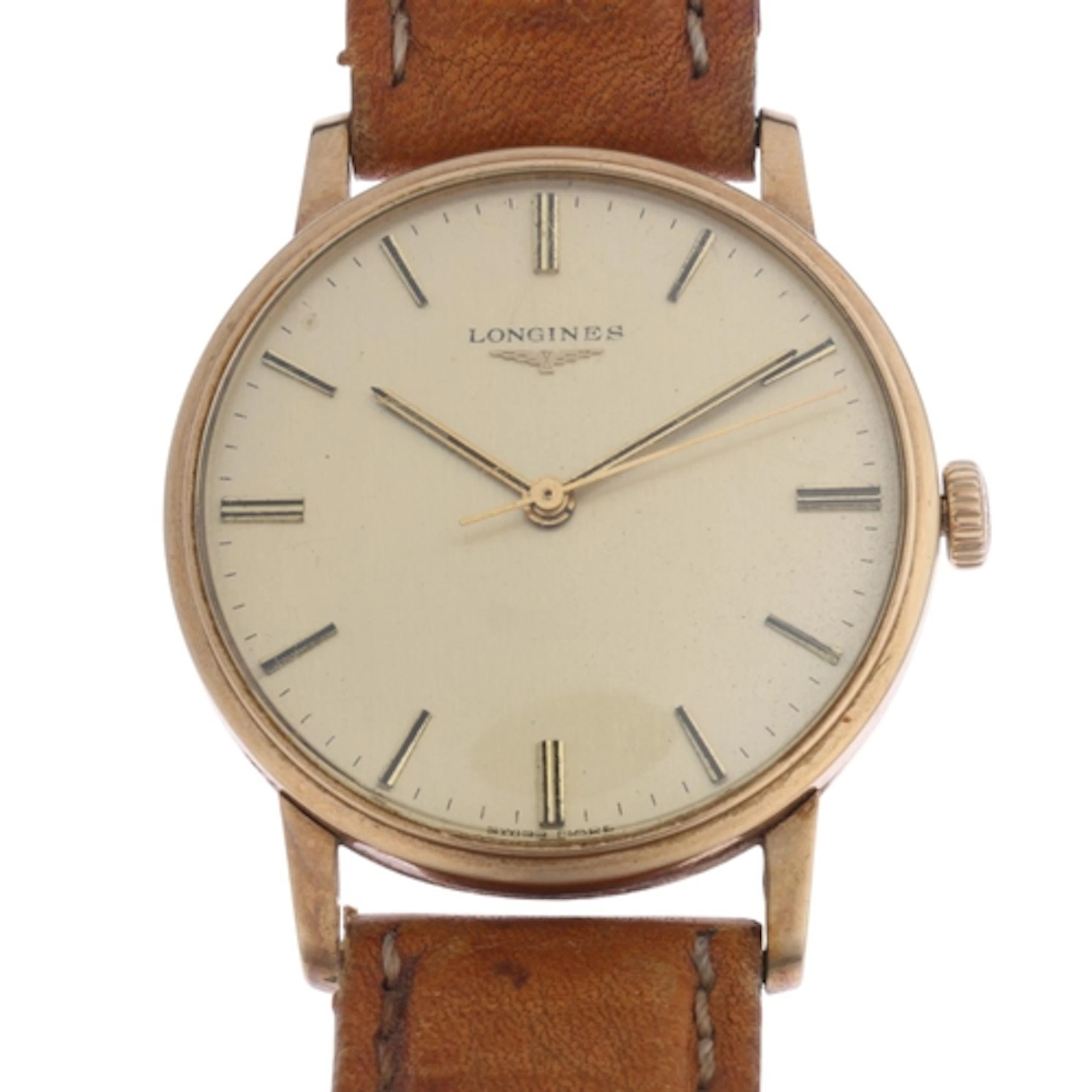 LONGINES - a Vintage 9ct gold mechanical wristwatch, circa 1...