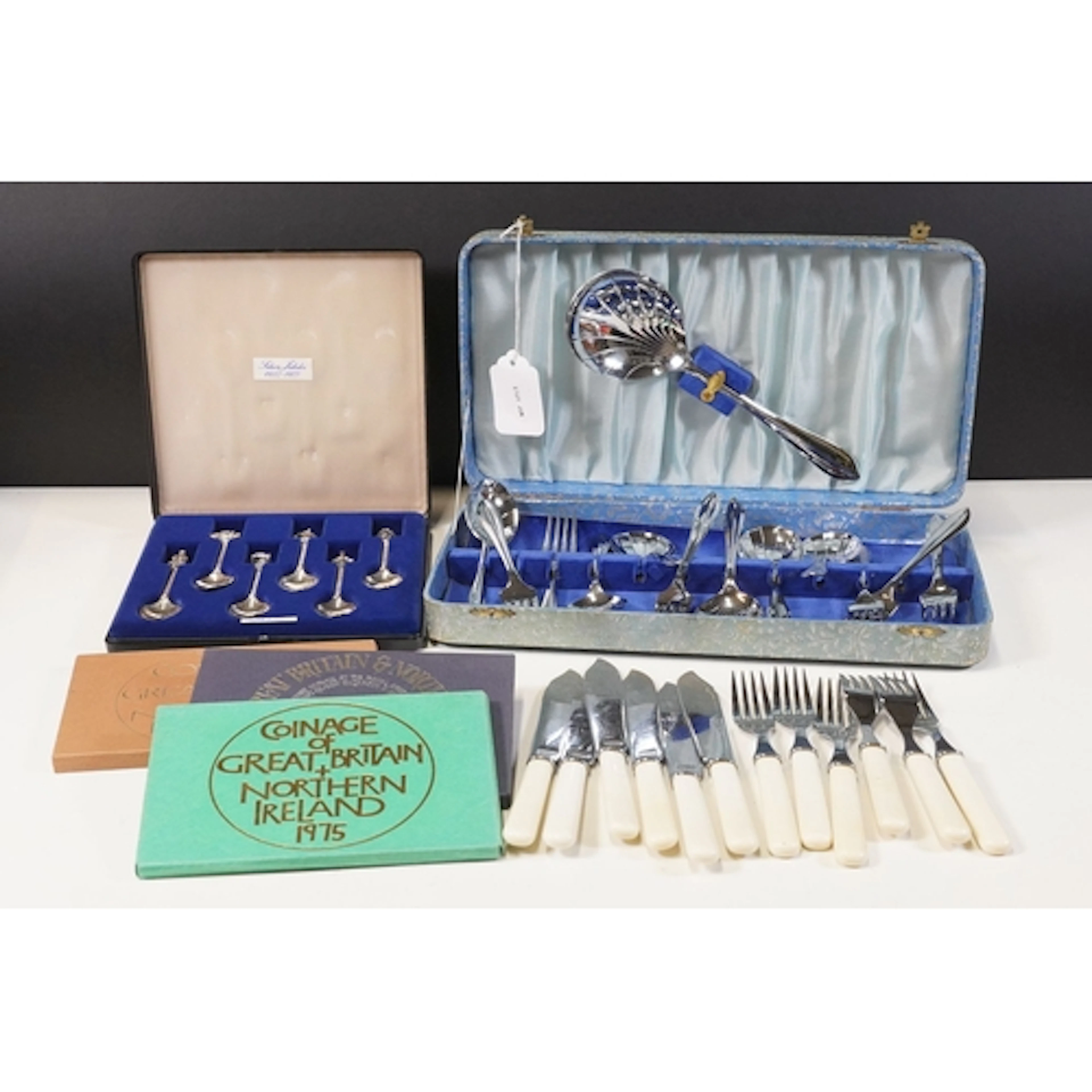 Collection of flatware to include silver plated examples com...