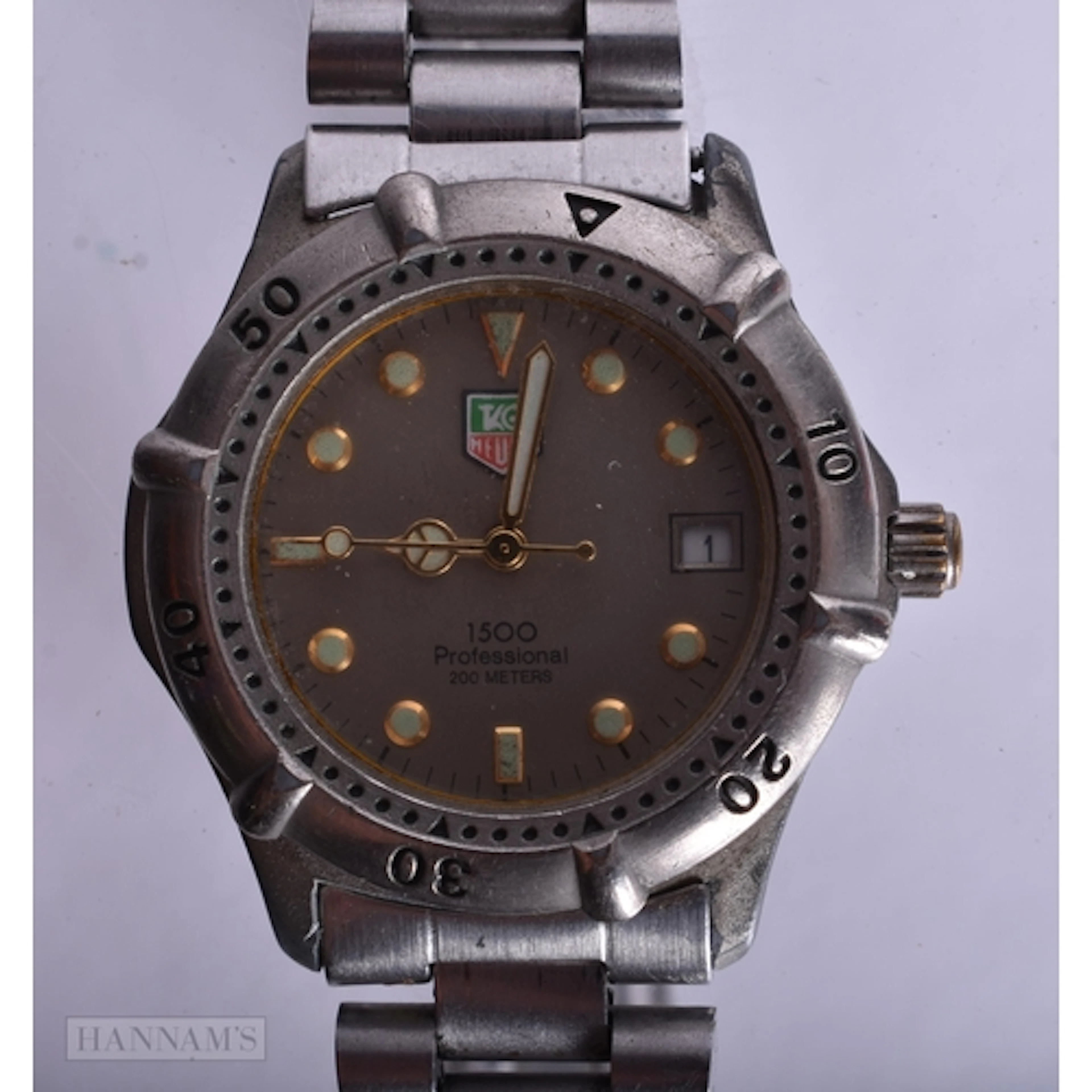 A Stainless Steel TAG Heuer 1500 Series Professional Watch. ...