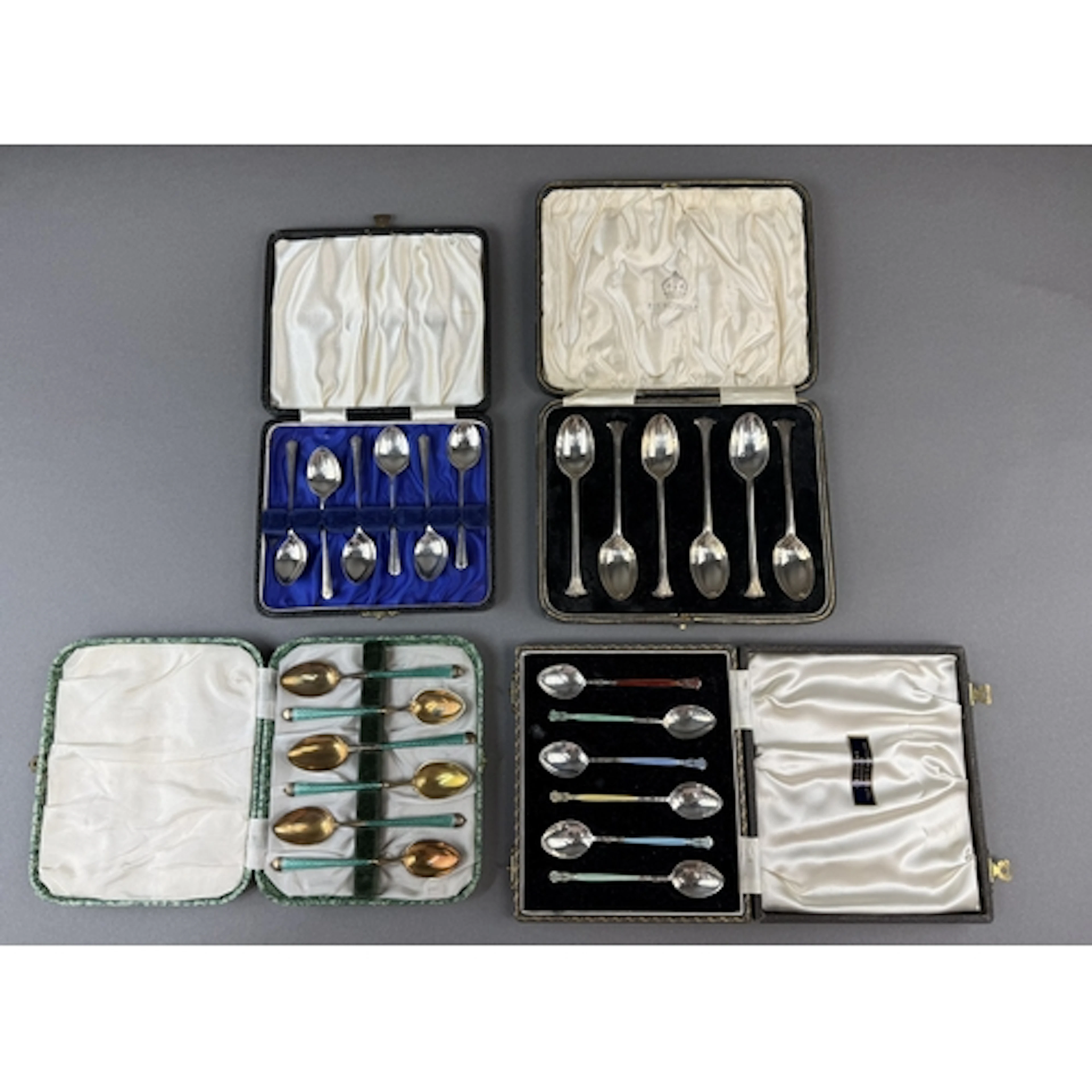 Silver: a set of six Onslow pattern teaspoons by Elkington &...