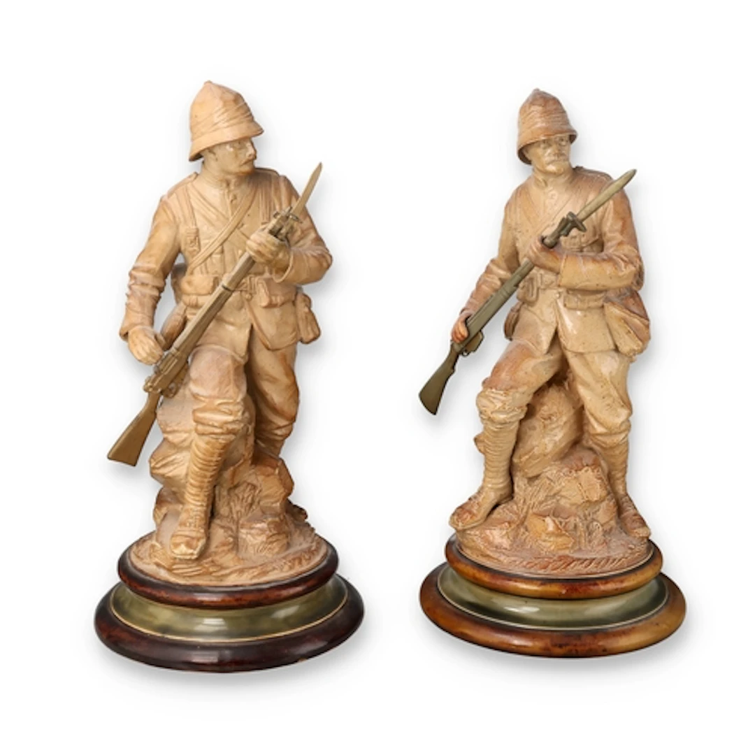 JOHN BROAD FOR DOULTON LAMBETH: TWO STONEWARE FIGURES OF BOE...
