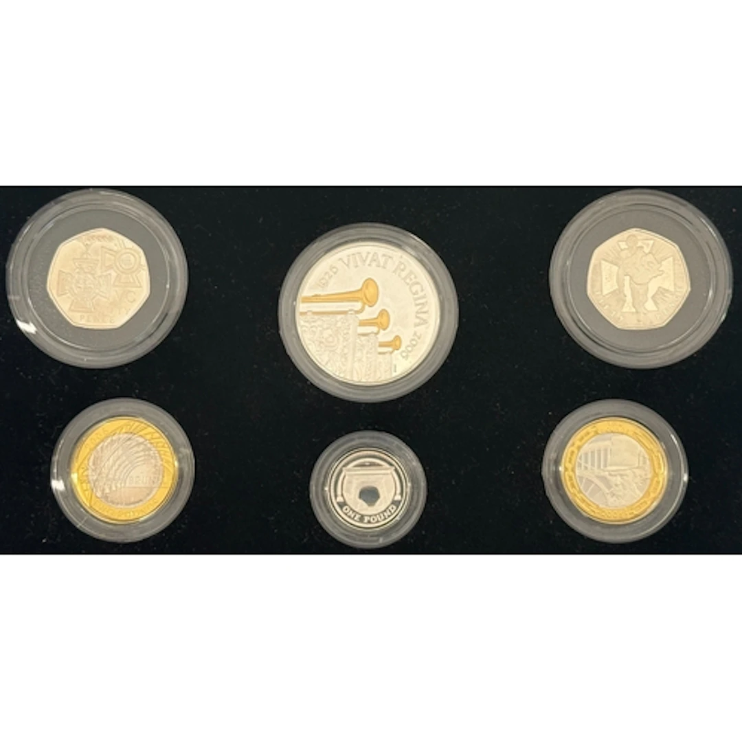 UK 2006 Silver Piedfort Collection, comprising of six coins,...