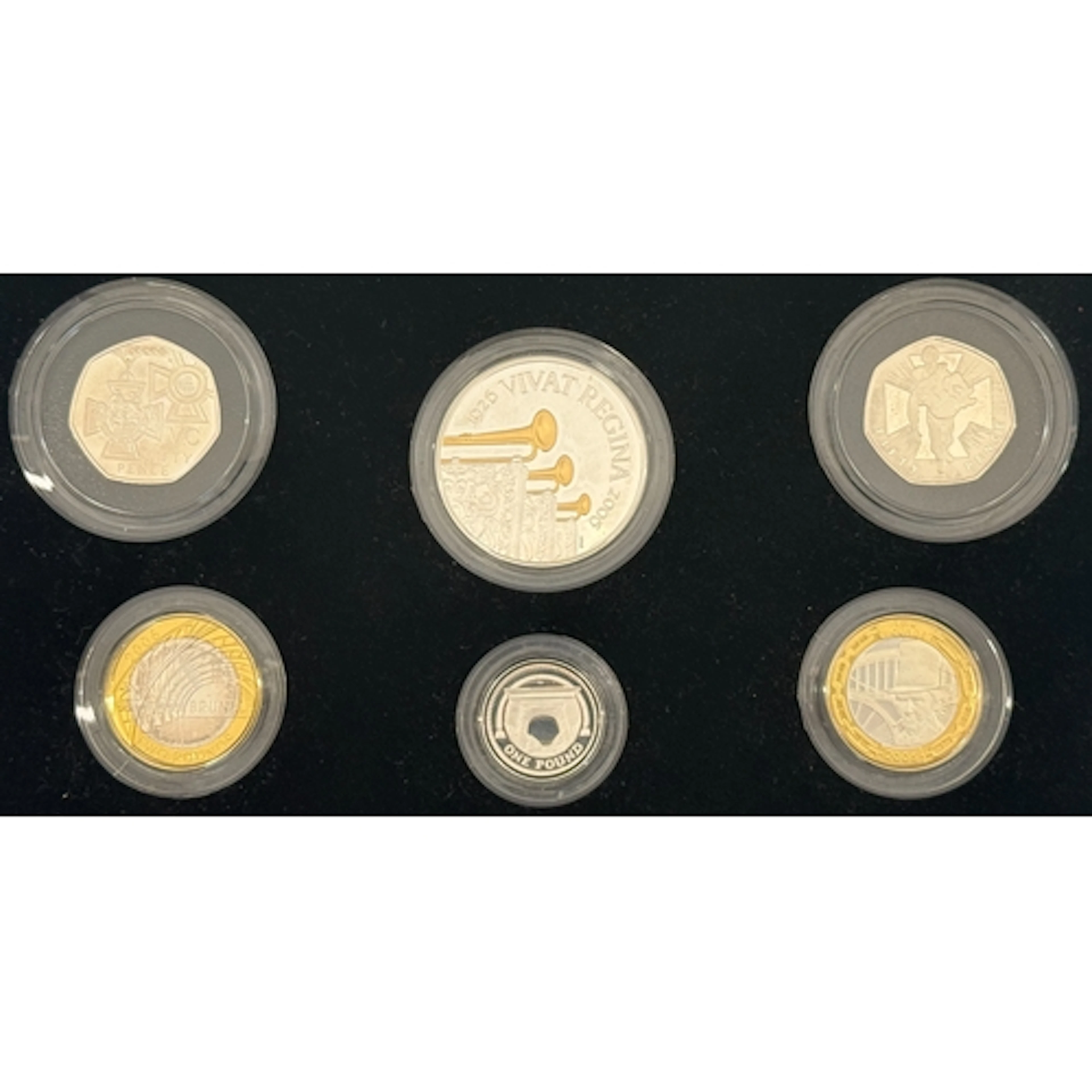 UK 2006 Silver Piedfort Collection, comprising of six coins,...