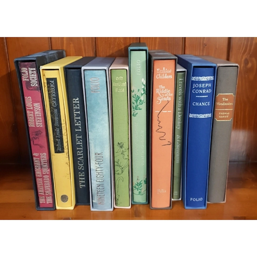 TEN FOLIO SOCIETY NOVELS comprising, 'Cold Comfort Farm; by ...
