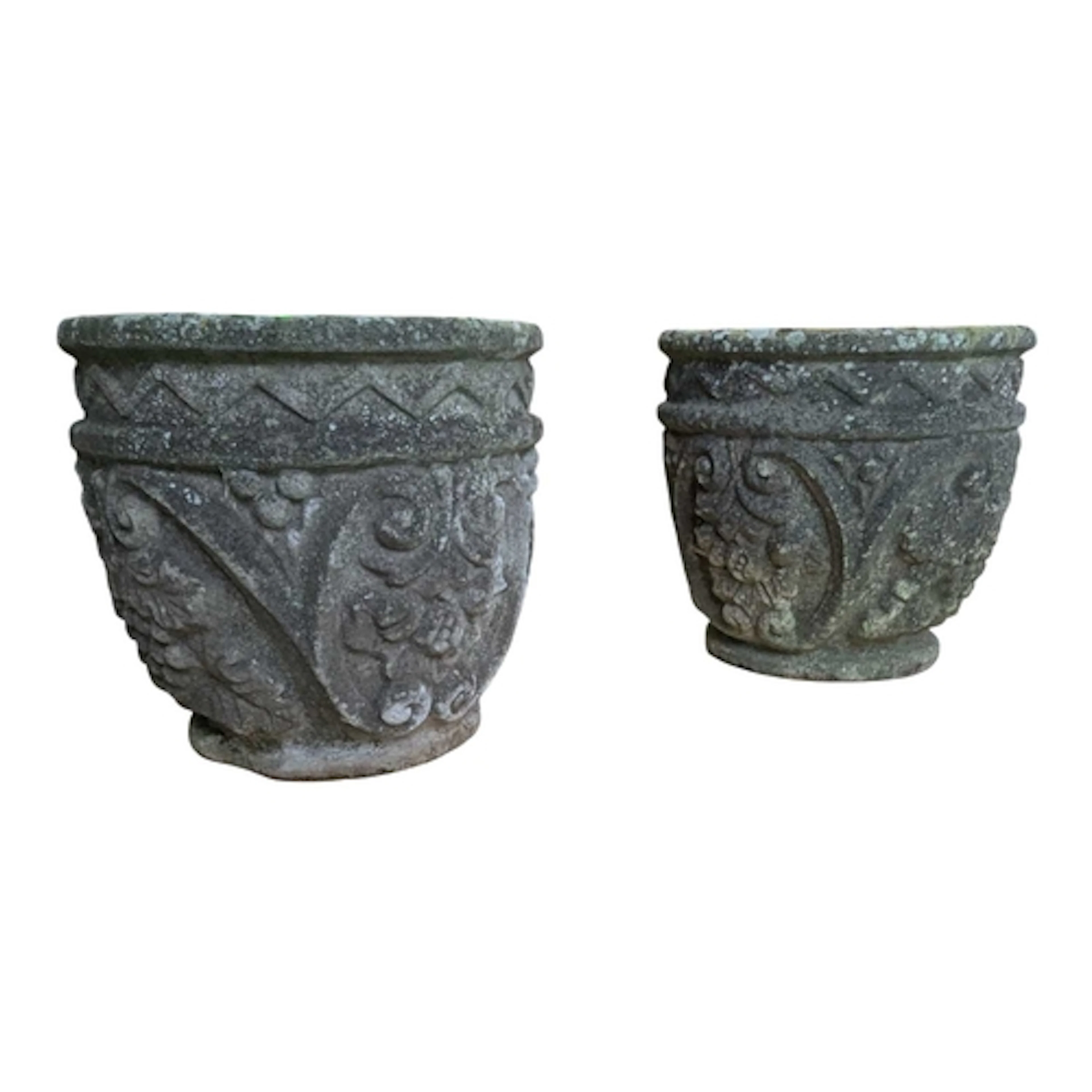 Pair of vintage 20th century reconstituted stone garden outd...