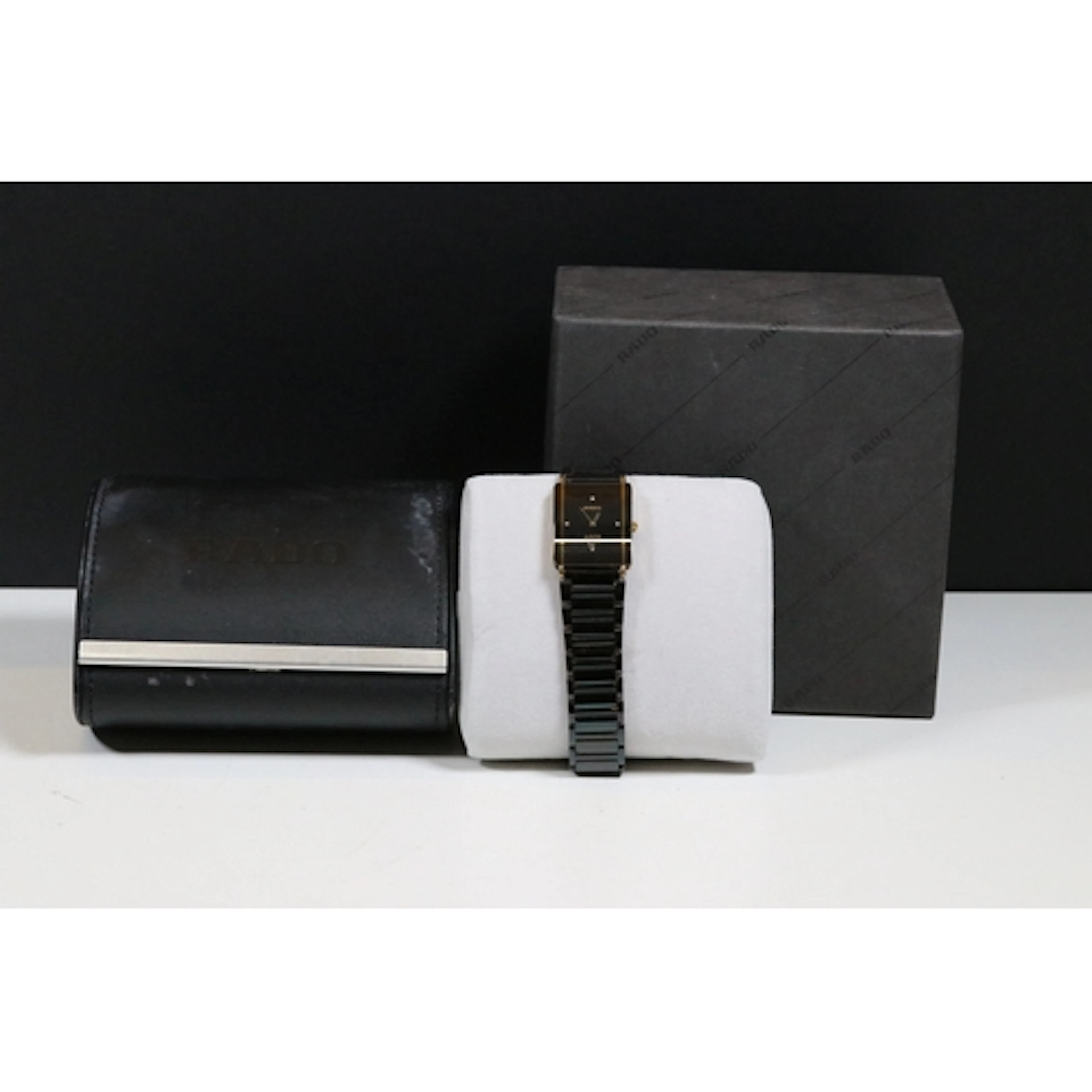 A gents RADO Diastar Jubile wristwatch mounted to black stee...