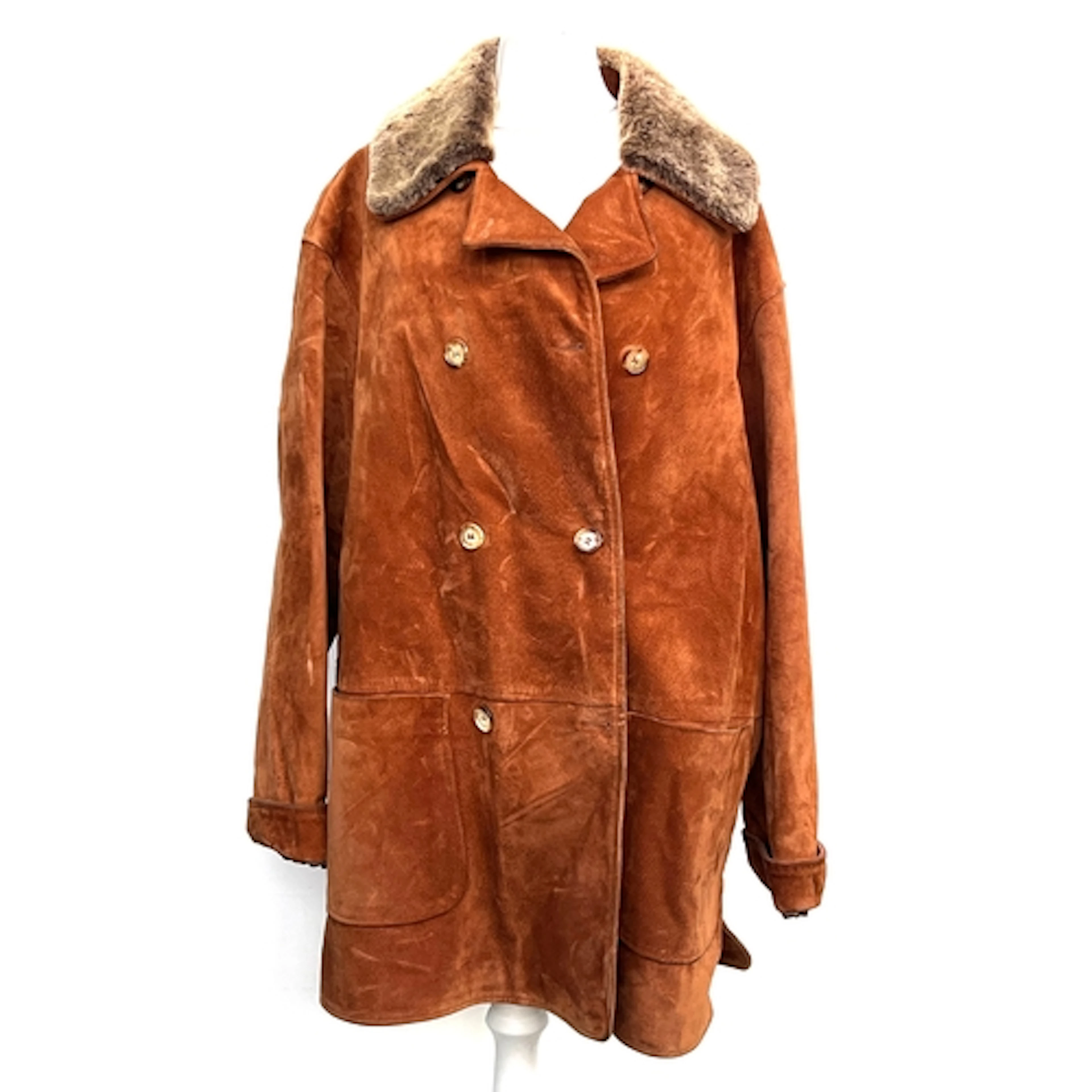 A Cerutti 1881 brown suede jacket with removeable fur collar...