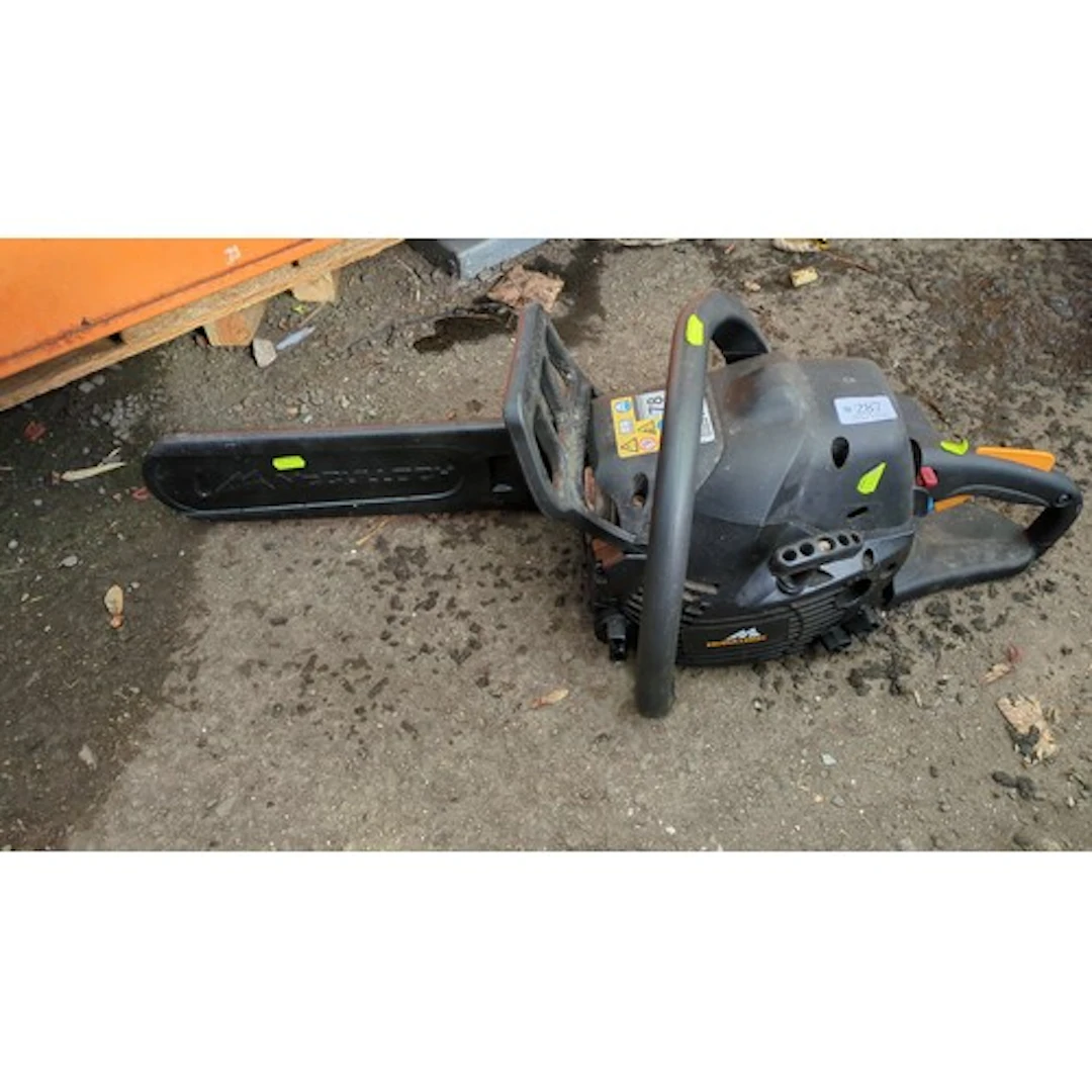 McCulloch CS 360t petrol chainsaw with guide bar.