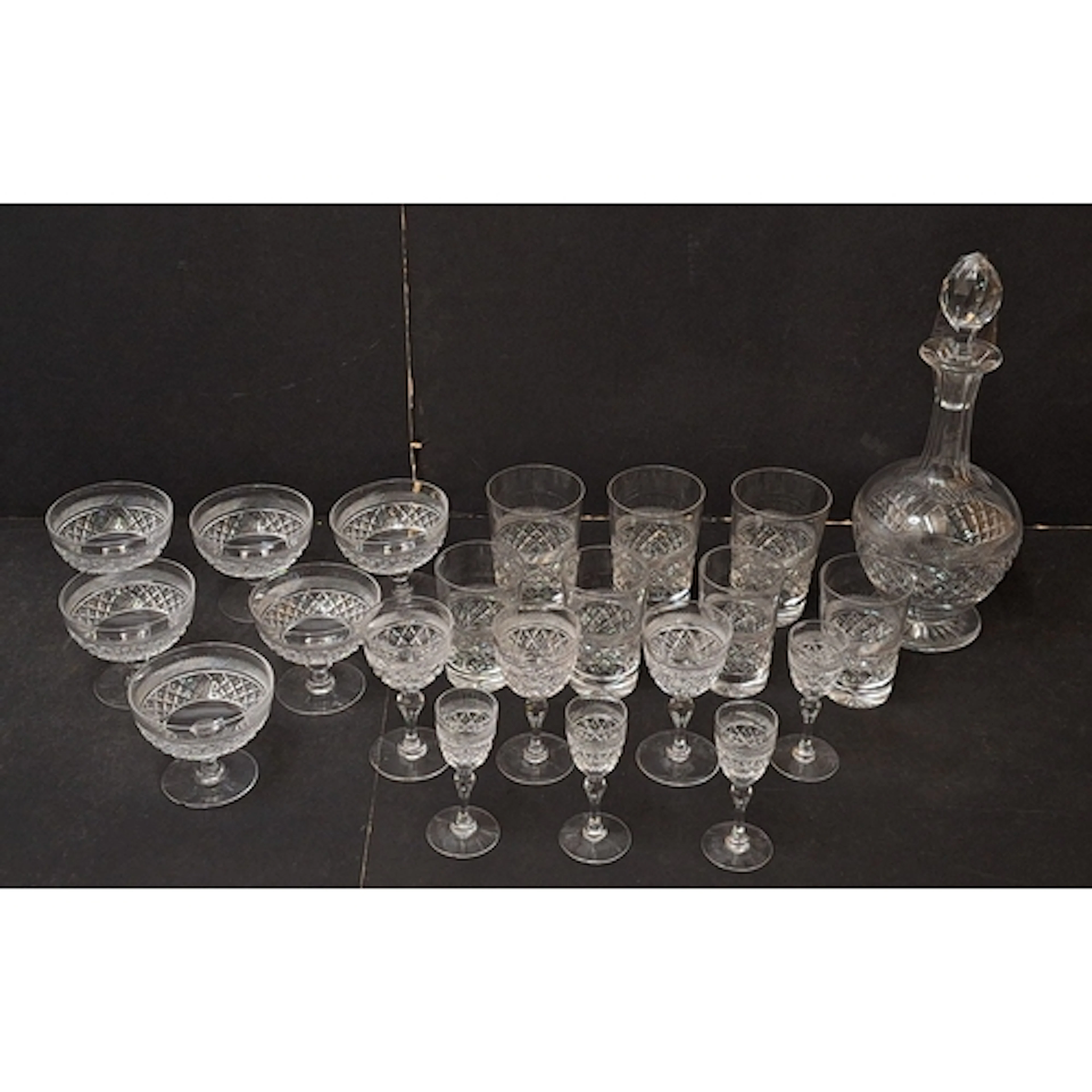 Cut Crystal Glassware Holbine Design incl. 6 low cocktail gl...
