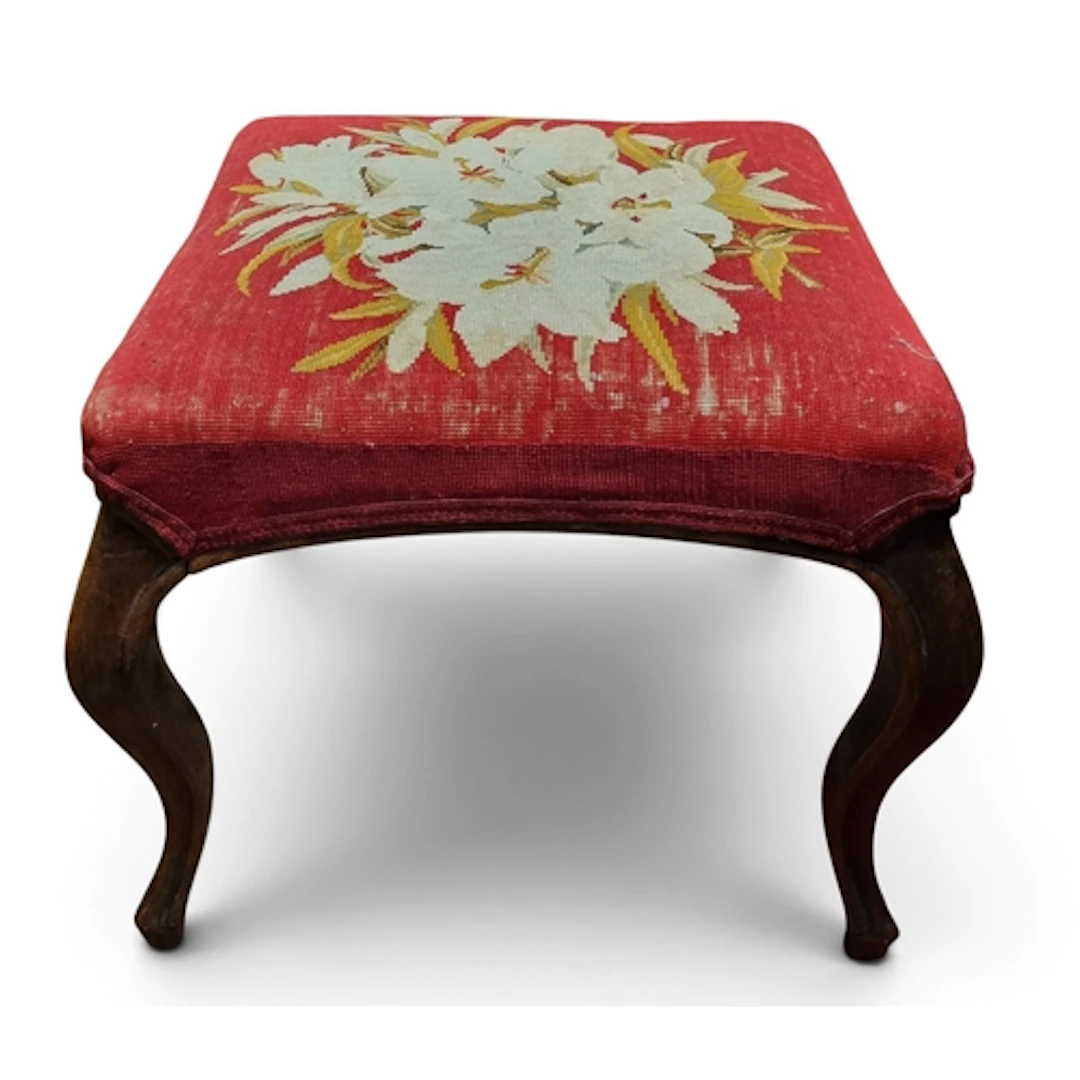 A 19th Century Mahogany Show frame rectangular Stool with Ta...