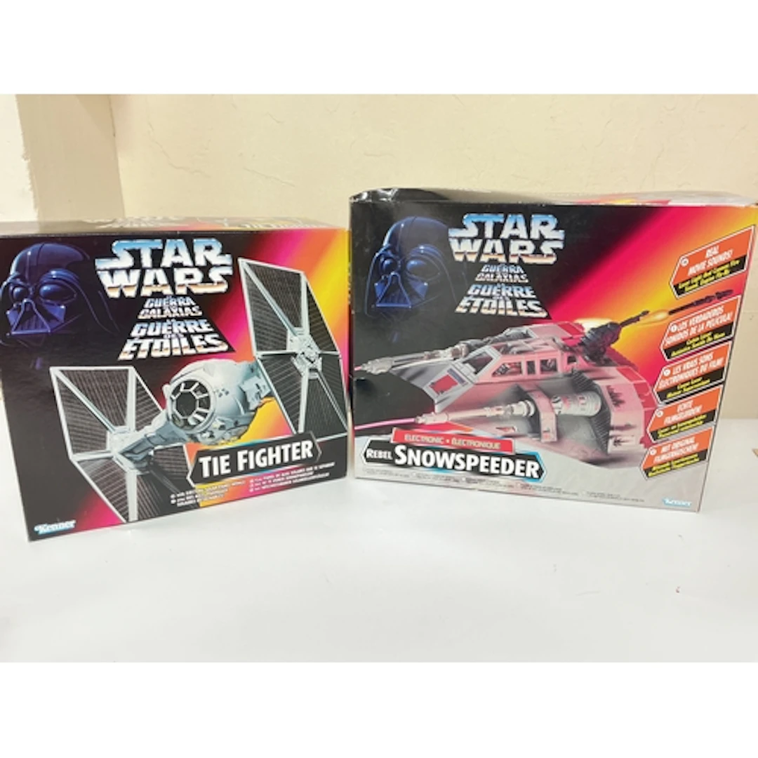 A Boxed 1990s Kenner Star Wars Tie Fighter And Snowspeeder S...