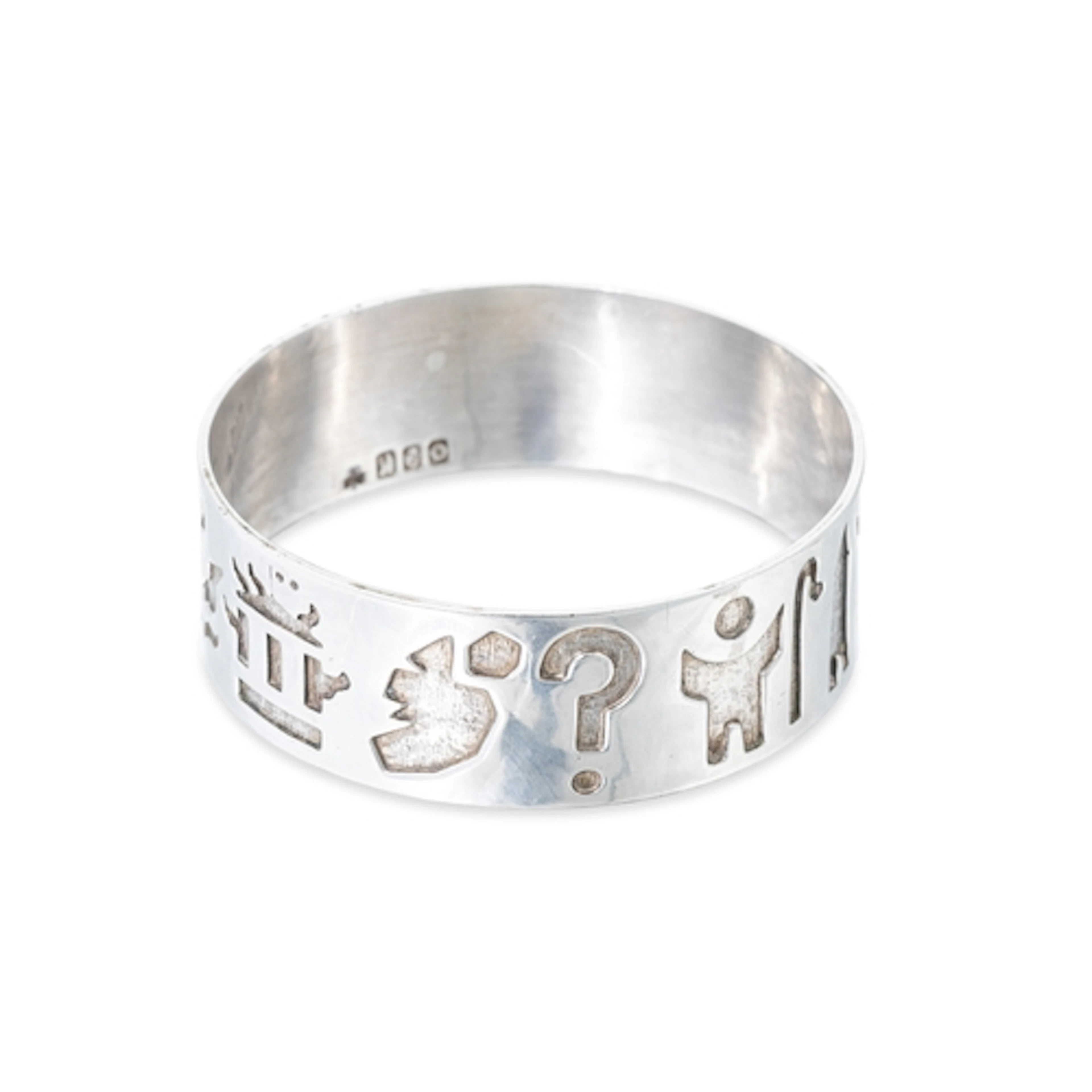 A MODERN IRISH STERLING SILVER (.925) BANGLE, depicting "The...