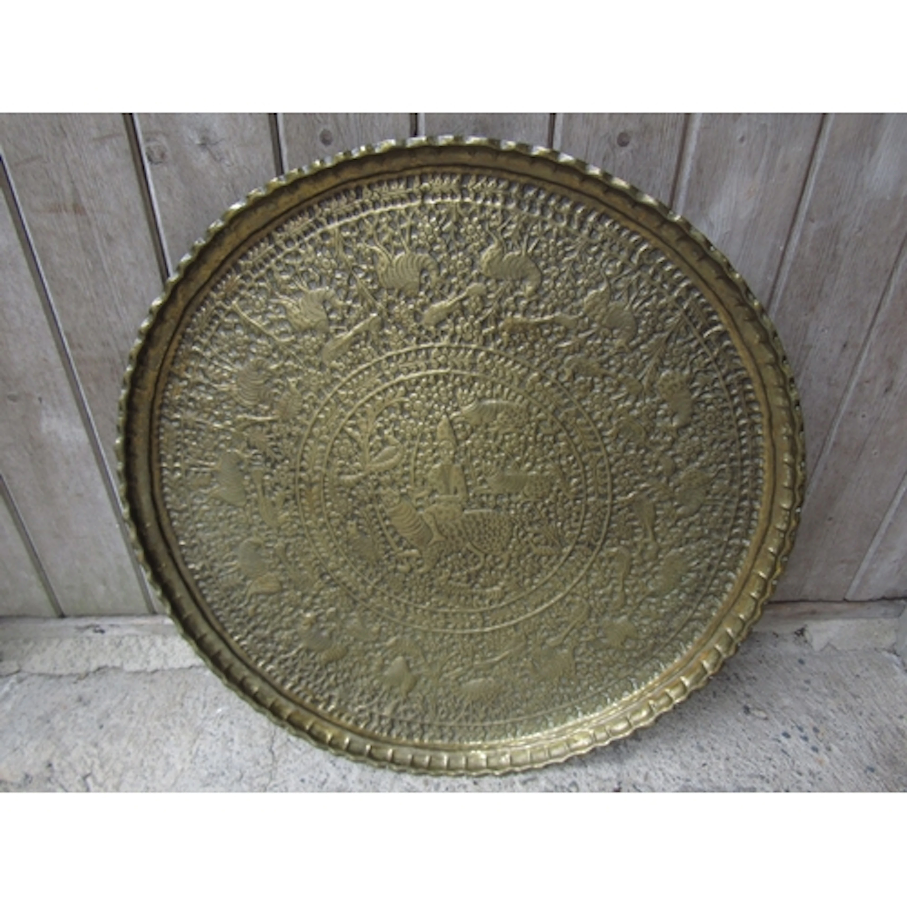 Antique Persian Circular Form Wall Charger Decorated with V...