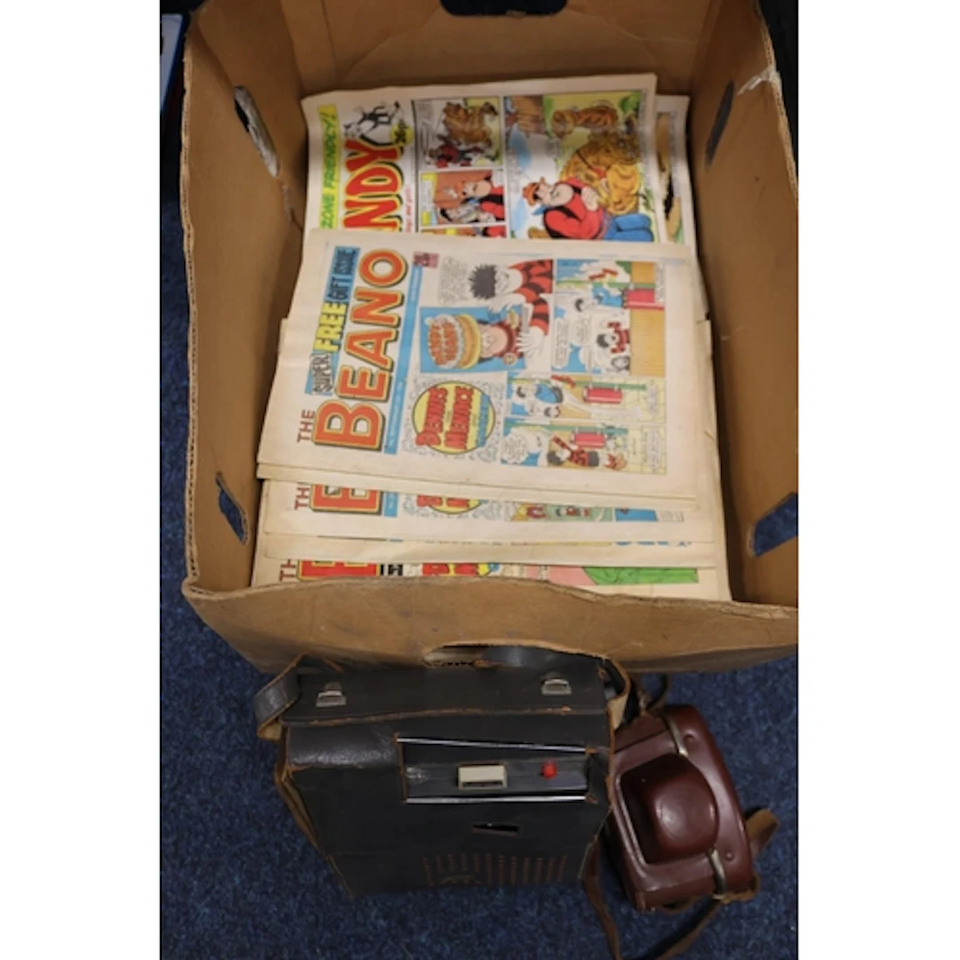 Beano and Dandy newspaper comics, Comet S camera, etc.