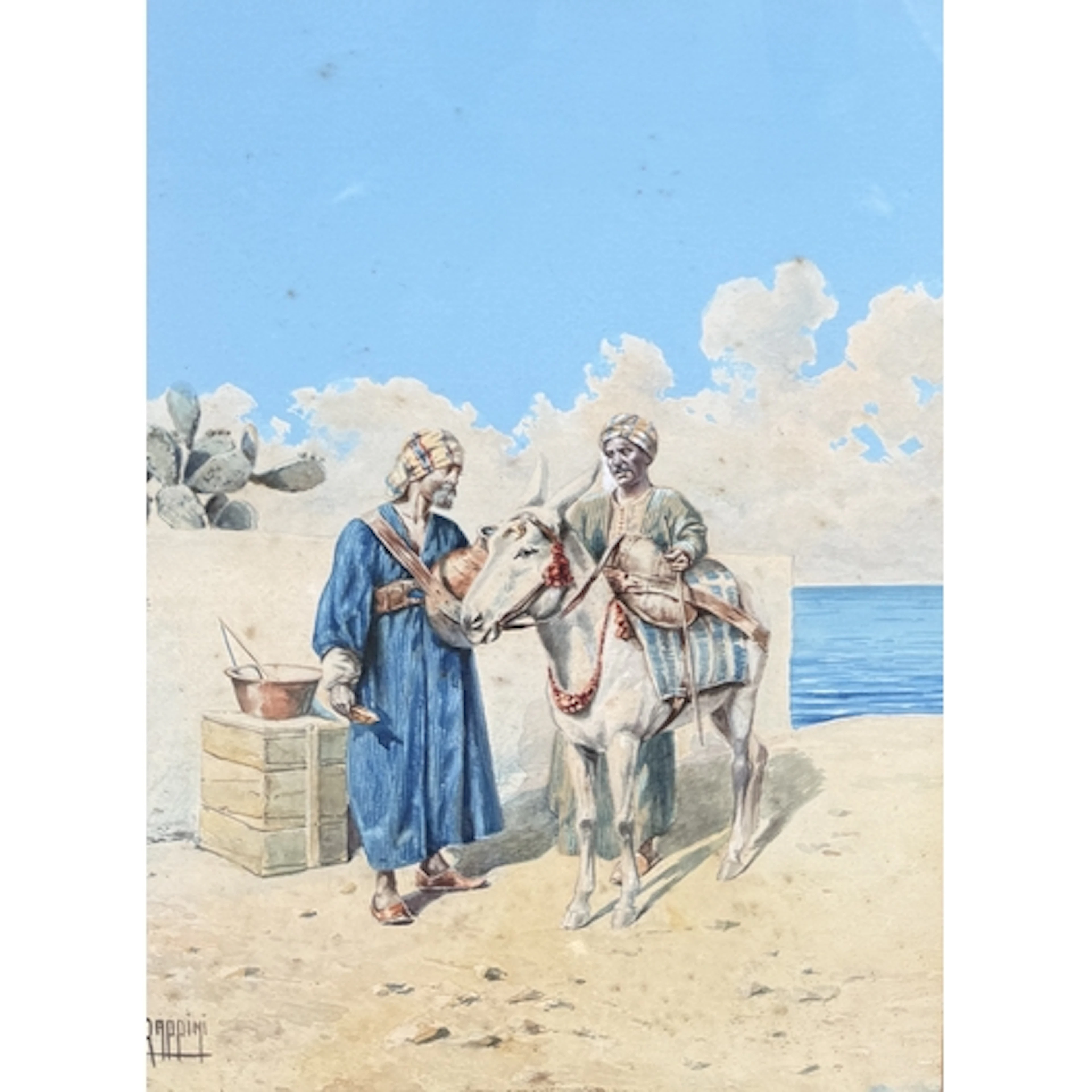 VITTORIO RAPPINI (ITALIAN 1877-1939): FIGURES WITH A DONKEY ...