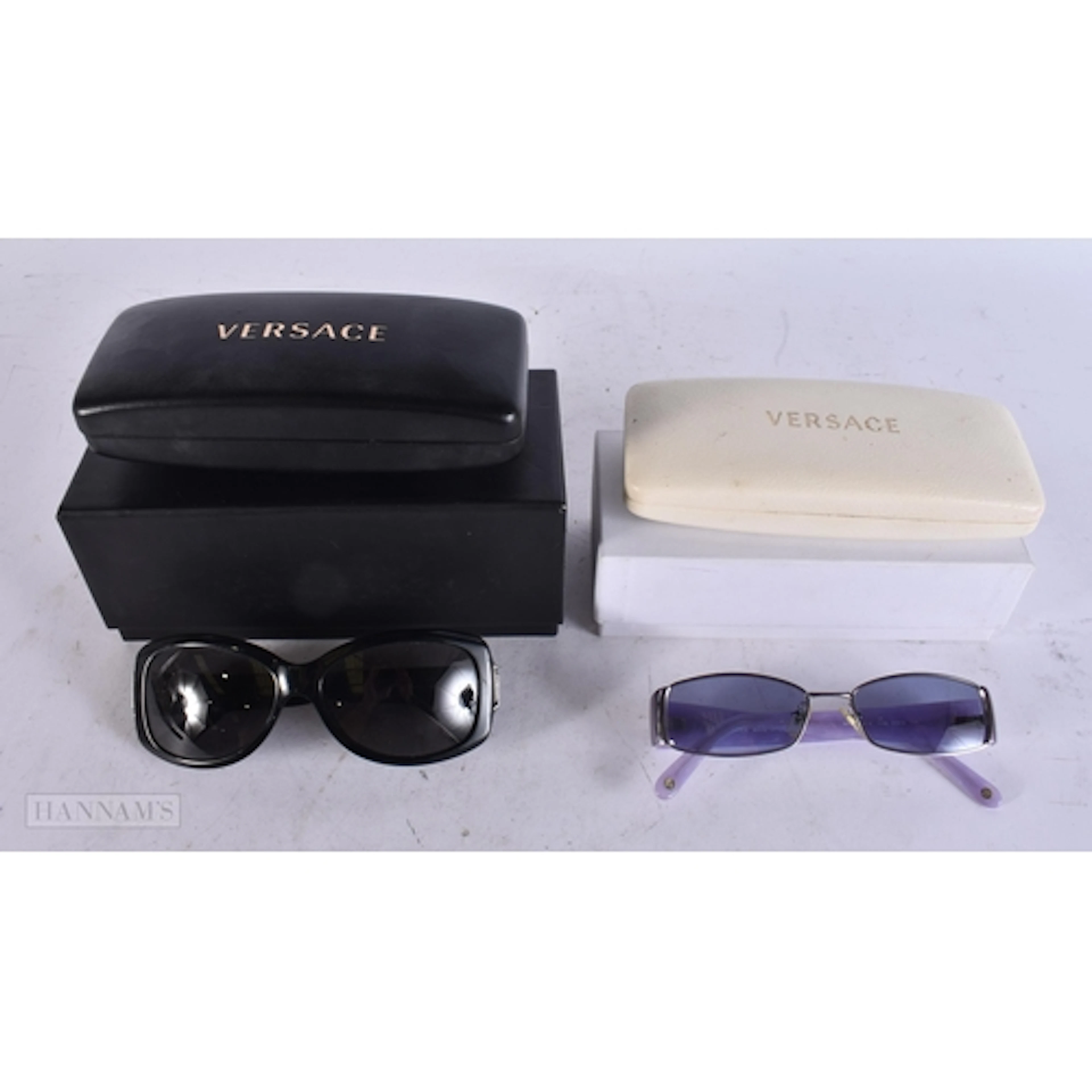 Versace Sunglasses Boxed & Cased Y2K Purple Frames. (2)