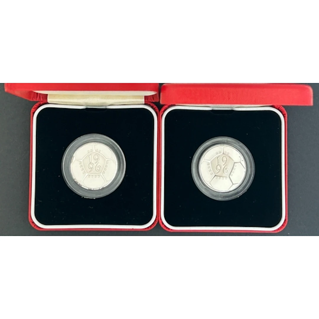 1996 UK Celebration of Football silver proof piedfort £2 coi...