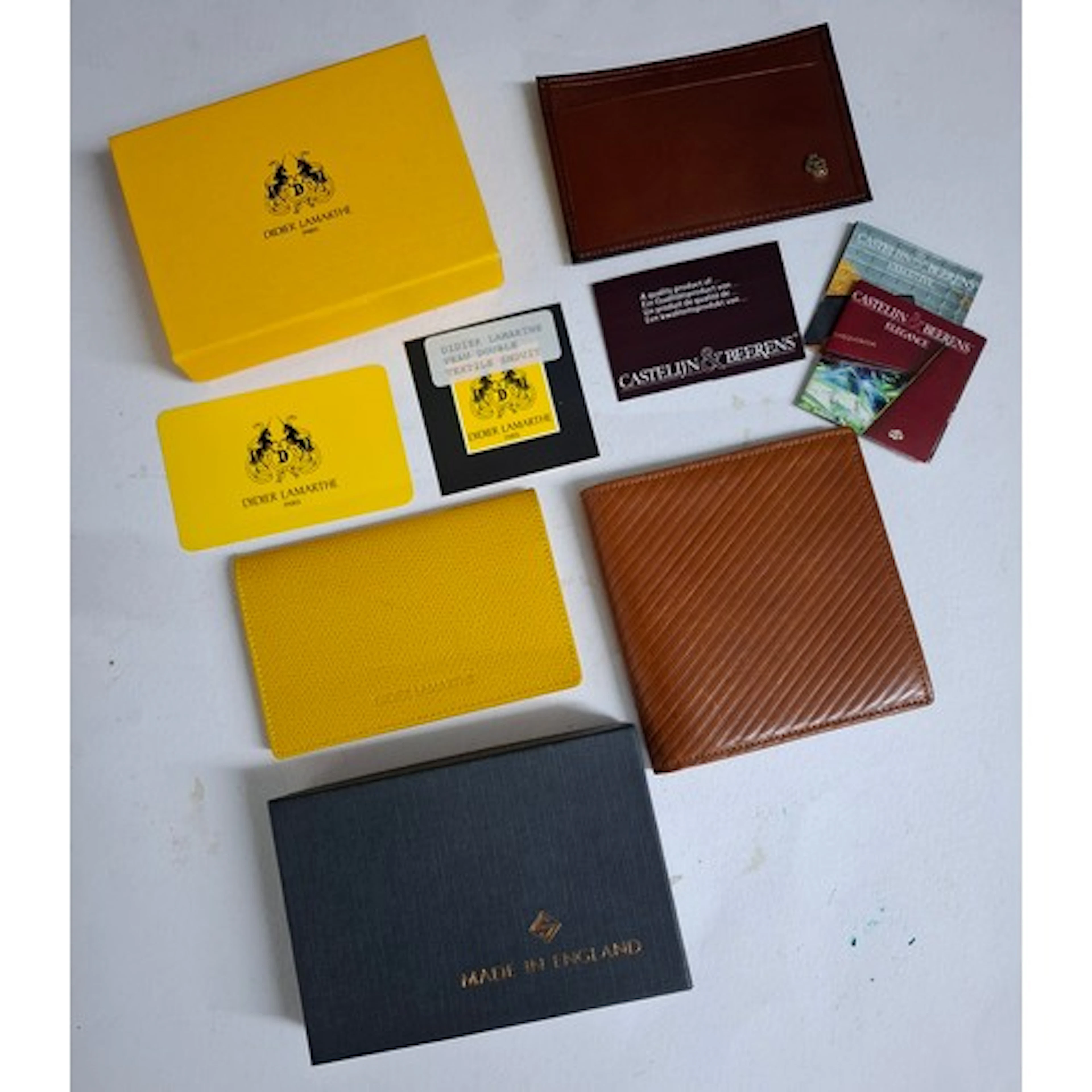 An unused Didier Lamarthe Veau double grained yellow leather...