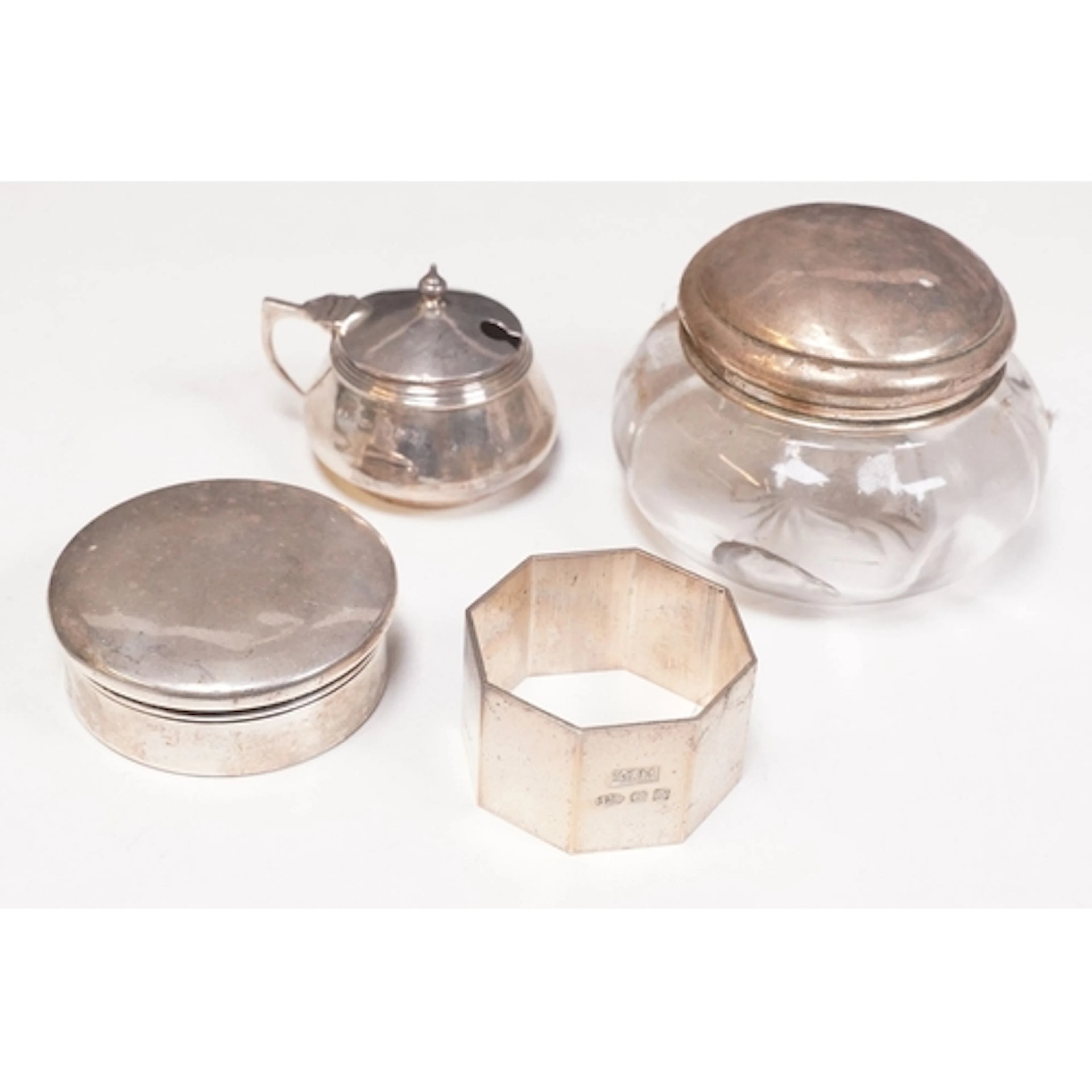 Collection of sterling silver items comprising an early 20th...