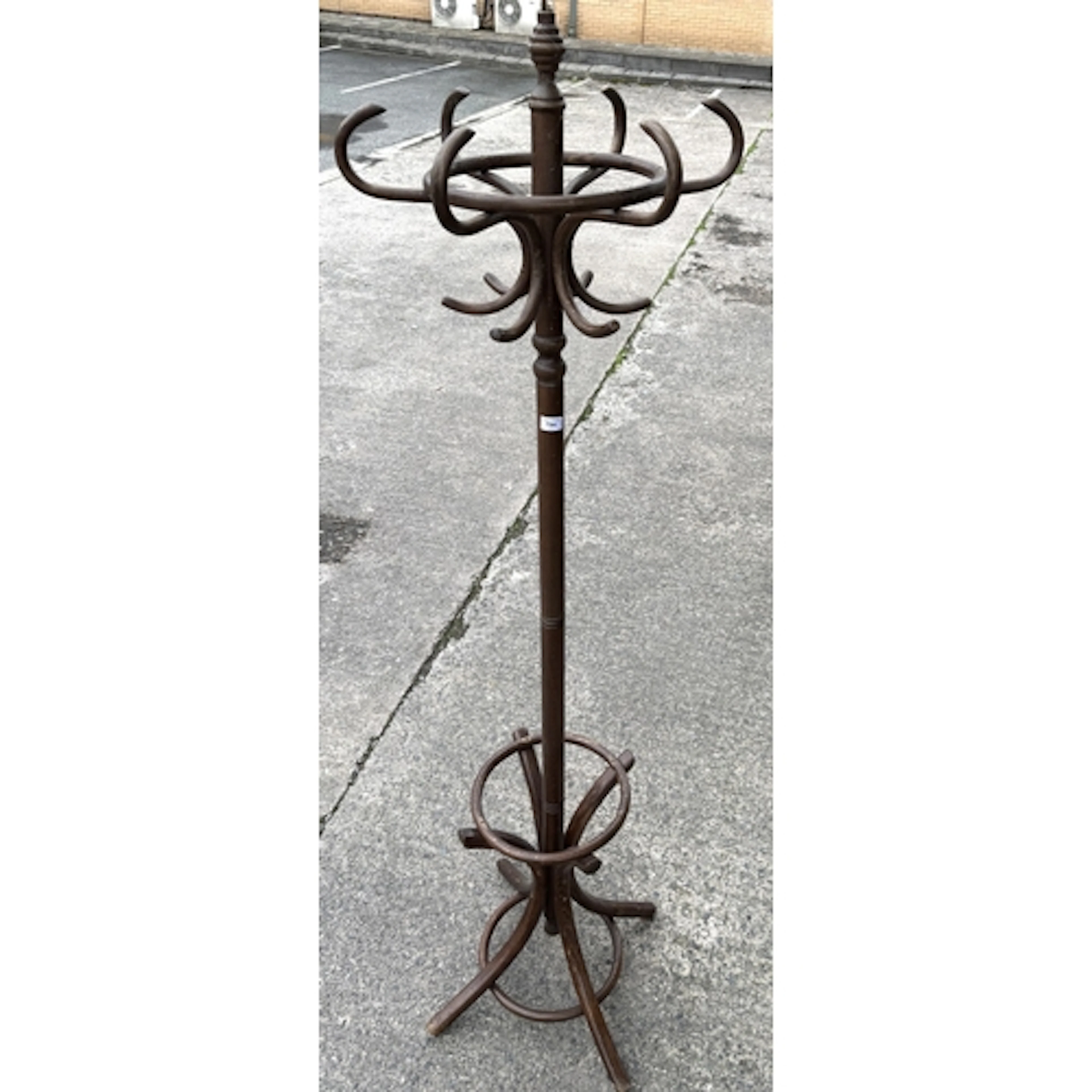 A vintage bentwood hat and coat stand, a carved oak dining/h...