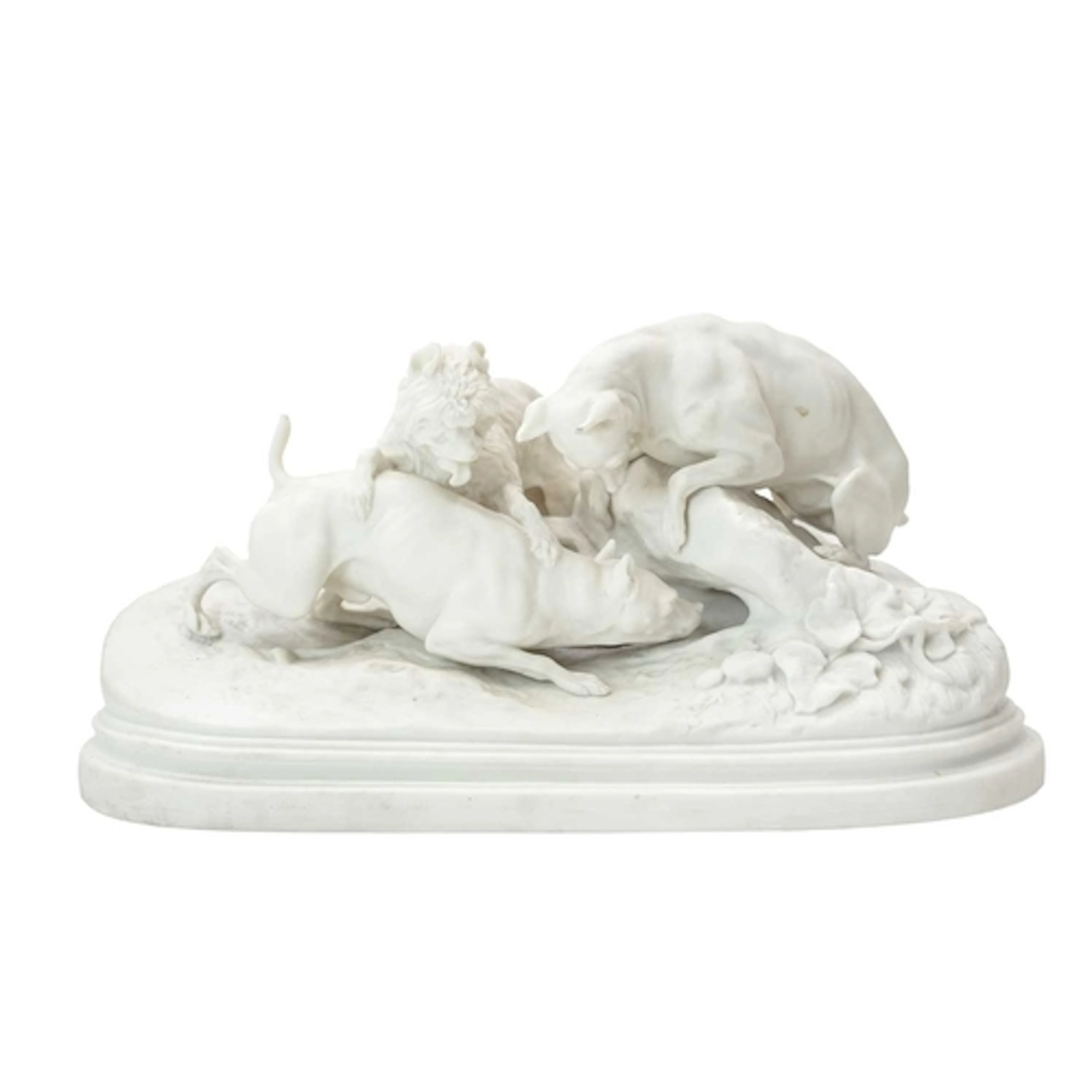 A Copeland Parian figure group 'La Chasse au Lapin '. Circa ...